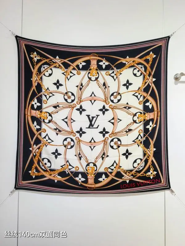 LV silk Scarf 140X140cm 70%羊绒 30%真丝 E22 (16)