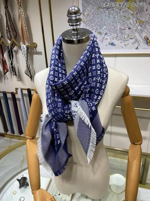 LV Scarf 140X140cm 70%羊绒30%真丝 E26 (26)