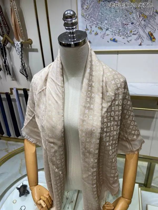 LV Scarf 140X140cm 70%羊绒30%真丝 E26 (26)