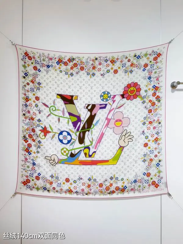LV Scarf 140X140cm 70%羊绒30%真丝 E32 (16)