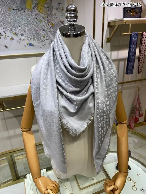 LV Scarf 140X140cm 70%羊绒30%真丝 E26 (26)