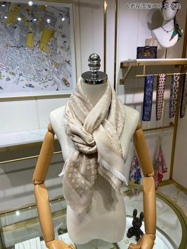 LV Scarf 140X140cm 70%羊绒30%真丝 E26 (26)