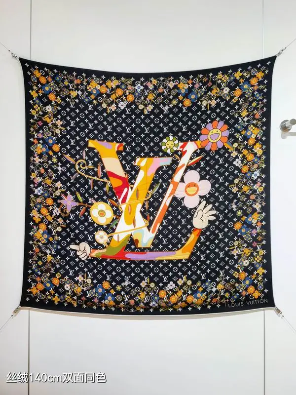 LV Scarf 140X140cm 70%羊绒30%真丝 E32 (16)