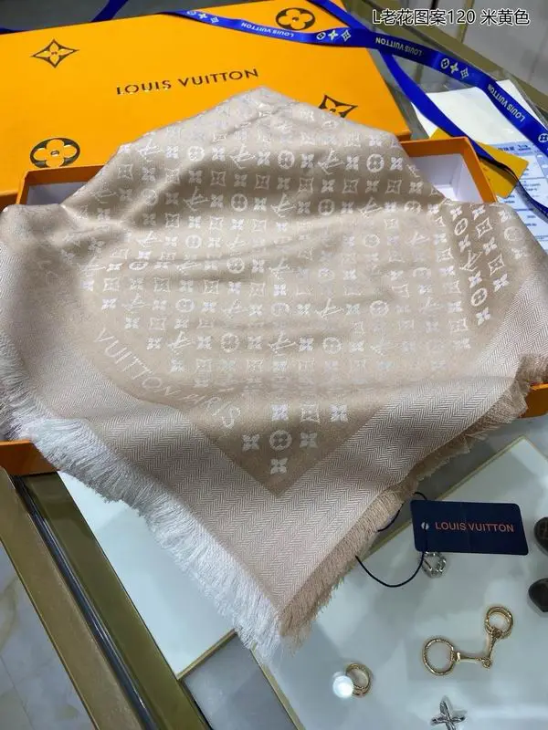 LV Scarf 140X140cm 70%羊绒30%真丝 E26 (26)