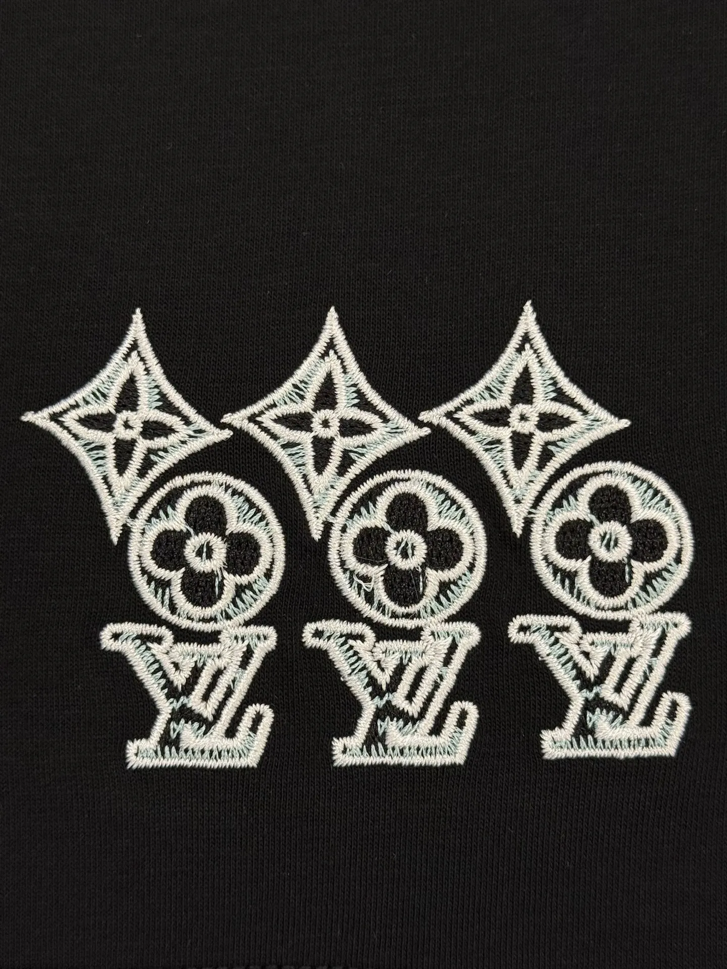 🔥🔥P95 [高版本] Louis Vuitton* 路易威登 秋冬高领打底刺绣短袖T恤 购入原版开模打造，全套定制辅料，所有细节完美还原 定织定染350珠地空气棉面料。 刺绣:胸前logo刺绣钻石绣法，衣脚logo标志刺绣字母图案平针刺绣针艺， 精细的细节处理，造就了微立体浮雕的刺绣效果。经典商标字母设计， 上身超赞.男女同款。 𝐂𝐎𝐋𝐎𝐔𝐑：白色 黑色 𝐒𝐈𝐙𝐄: S一XL