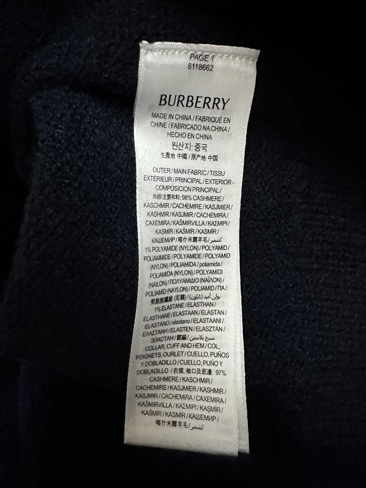 💰200 BURBERRY巴宝莉 26SS 纯色圆领羊绒针织衫 面料:采用定染18支双股羊毛混纺毛料 建议干洗(本产品为毛料织造而成不易机洗)定制五金 螺纹 辅料 对版对位 男女同款 -Color: 宝蓝色 -Size: S M L XL