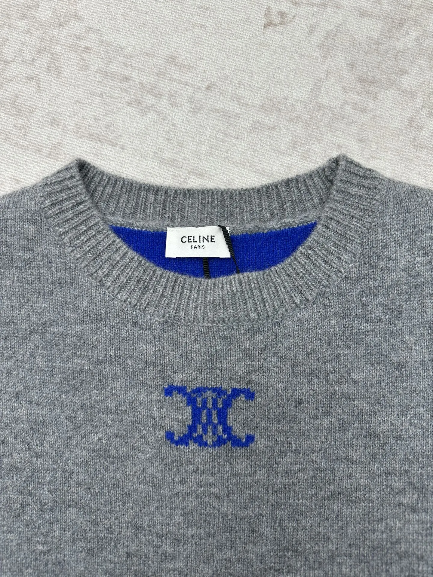 P285 赛琳 25ss新款圆领毛衣TRIOMPHE提花经典版型圆领罗纹饰边 码数:S.M.L.XL.