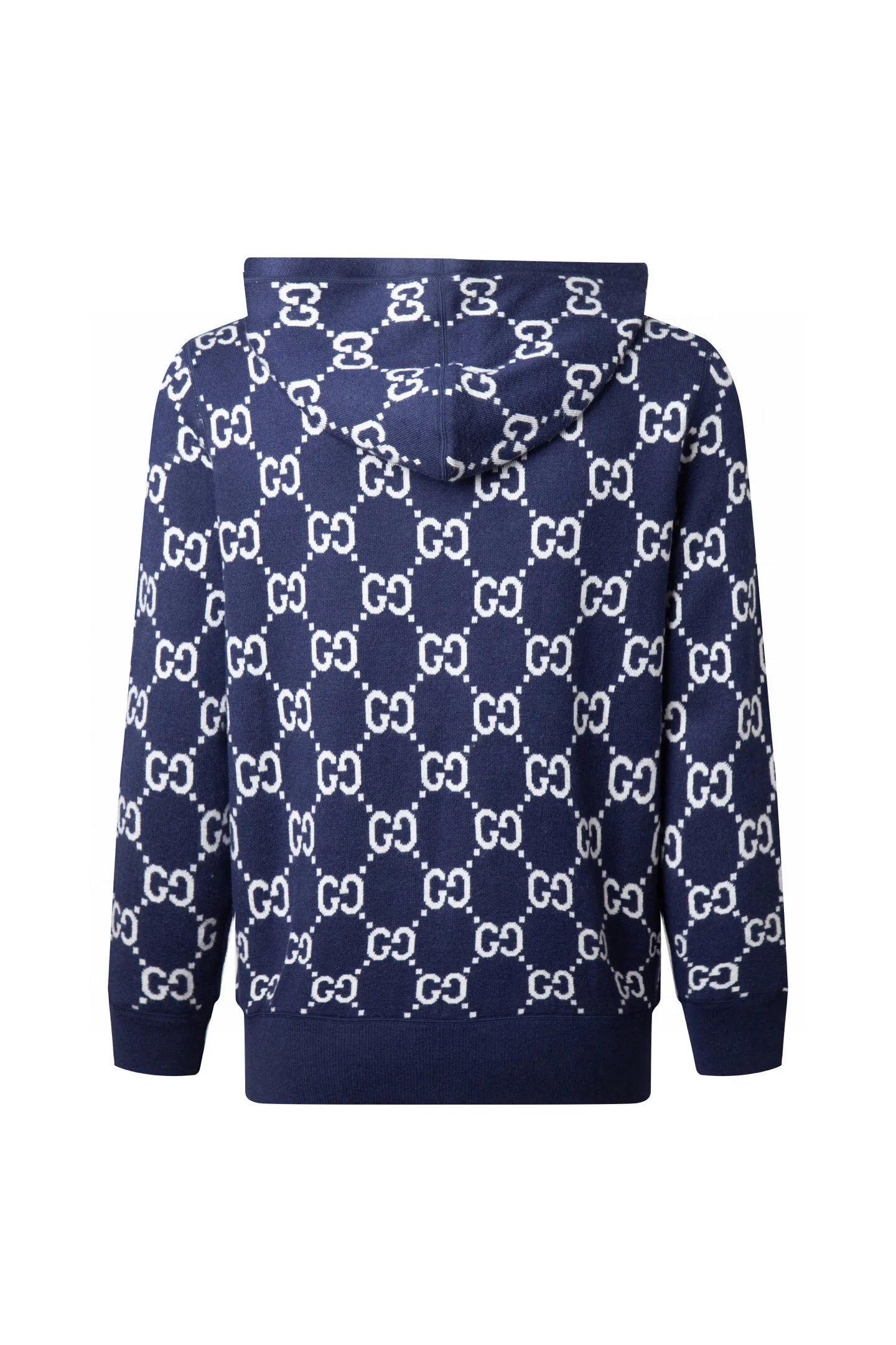 💰285(ZP版本) 双面🉑️穿 -Gucci经典款 双面可穿不同风格👍双C提花羊绒混纺连帽毛衣外套 男女同款 -采用ZP定制定染羊绒毛线98%羊绒成分面料 螺纹同缸定染零色差 全套辅料定制 区别市面通货 欢迎对比 -颜色 灰色 宝蓝色 -码数 S M L XL