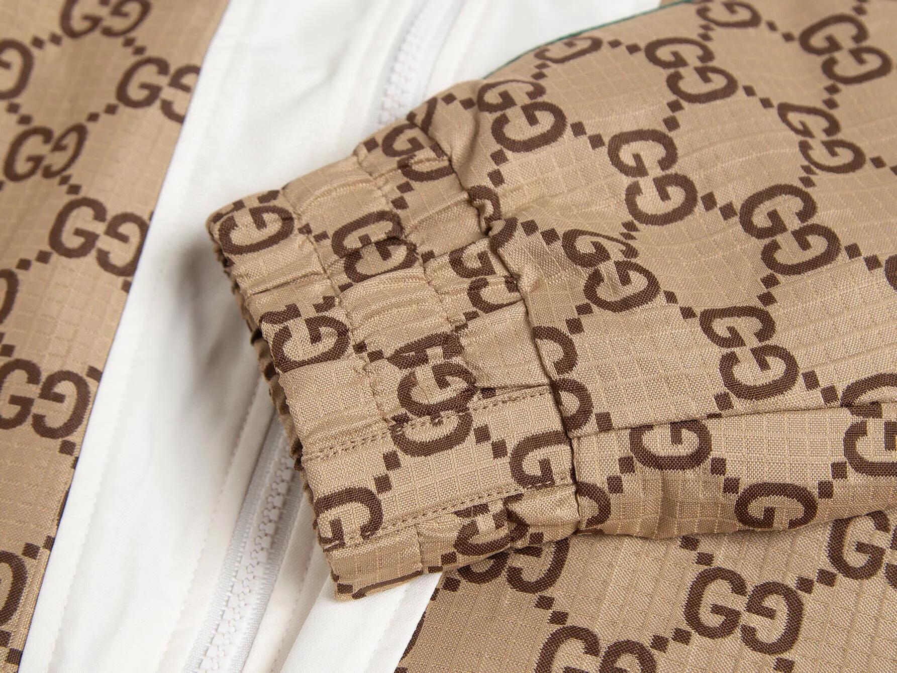 💰325 (只做精品 内有NFC防伪芯片🔥ZP版本 ) -Gucci官网款同步上新 梭织拼接织带精工提花立领刺绣夹克外套 男女同款 -YB开模面料细节一致 全套辅料定制 区别市面通货 欢迎对比 -颜色 卡其色 蓝色 -码数 S M L XL XXL