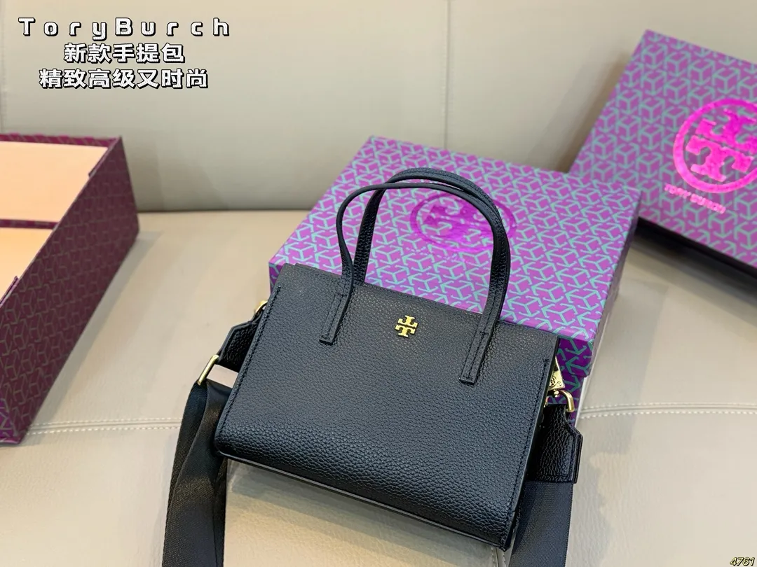 ¥155配盒 TB 托里伯奇ToryBurch 新款手提包高级又时尚! 配🈶️长肩带很适合职场小姐姐 正式又不失贵气、飒气❗️ 尺寸19 13