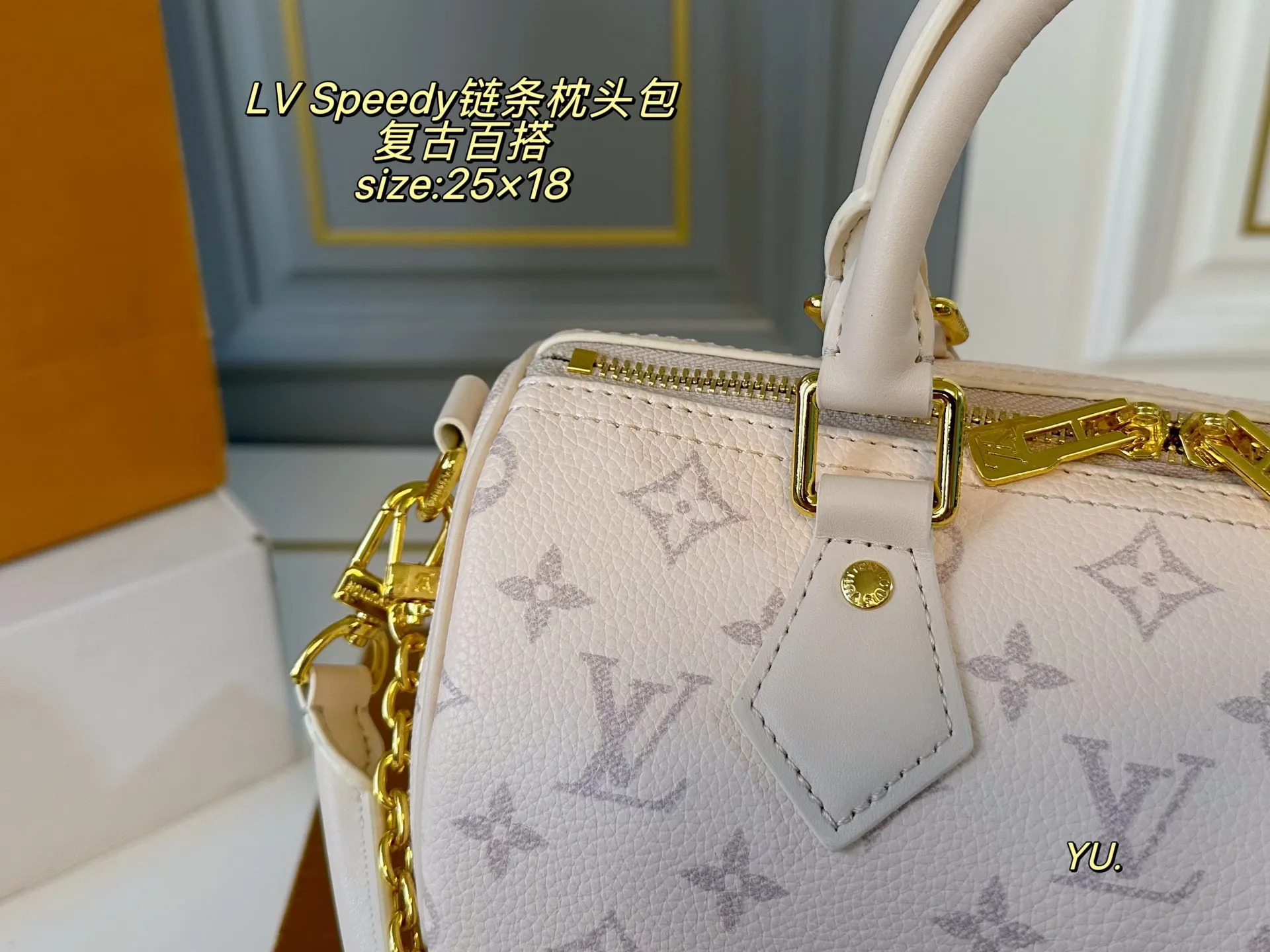 P160(无盒) size:25×18 LV 路易威登speedy bandoulelere枕头包💕 经典重现,轻便又时尚~ 手提➕链条⛓️设计,又酷又帅 浓浓复古风,时尚百搭,超级实用❗️