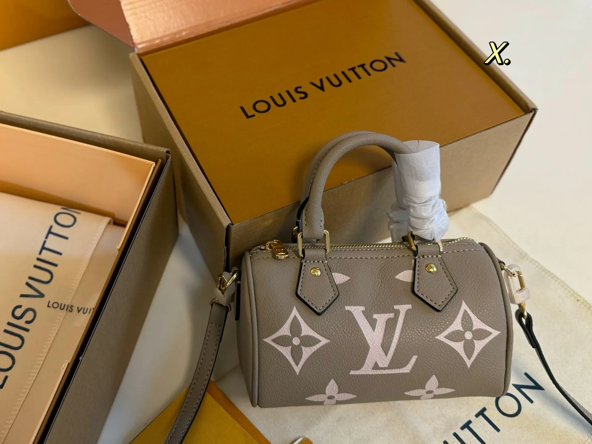 P165 16cm（折叠盒飞机盒） size：16&times;10 LV 路易威登Speedy nano迷你枕头包💕 新款的肩带可以调节拆卸； 线条精致，小巧轻便又时尚～ 细节质感在线，四季百搭‼️