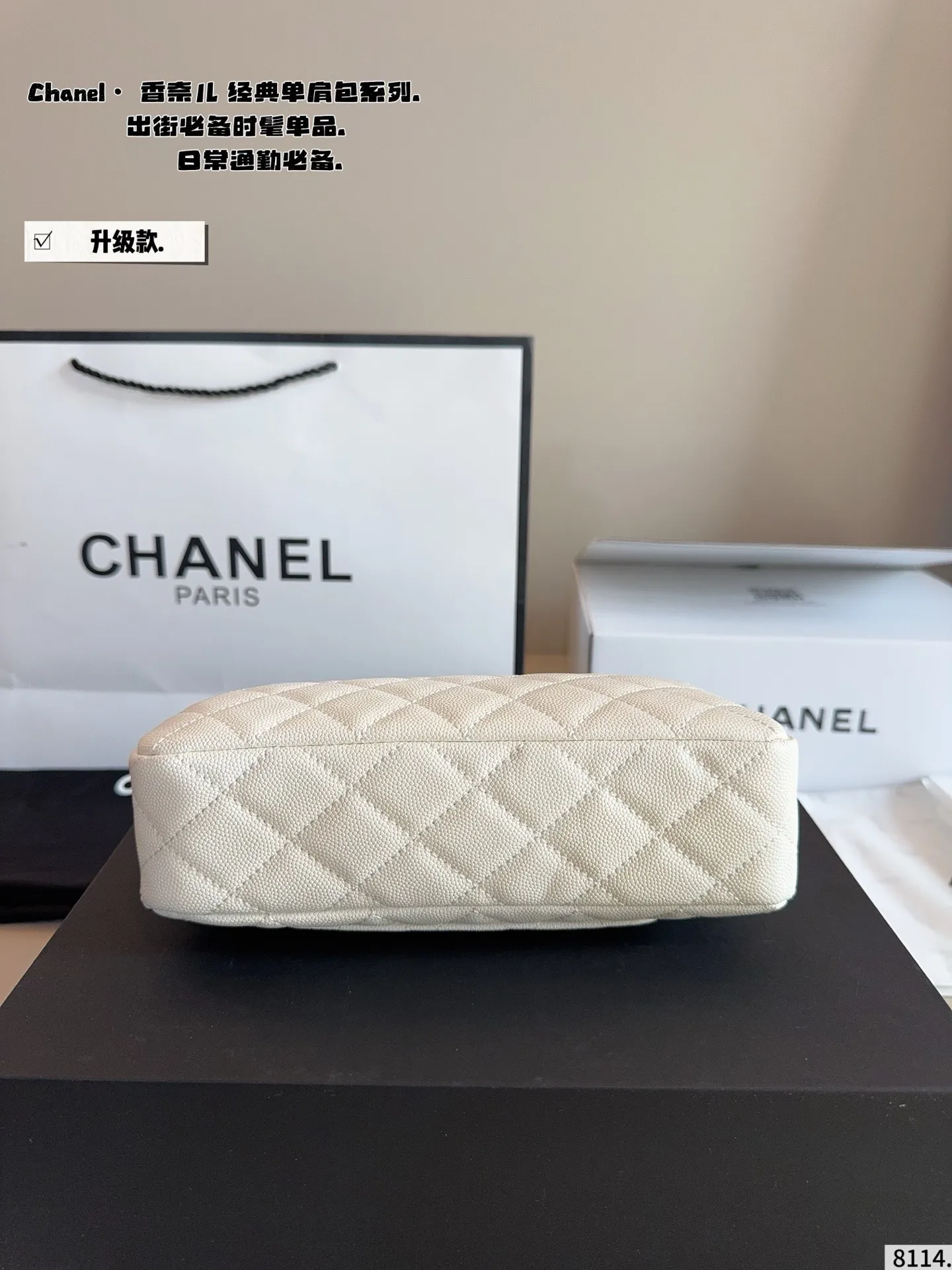 p160配礼盒🎁. 香奈儿 Chanel.腋下包. 时髦拿捏住啦 不显老气好好搭啊 而且貌美气质加成好高的呀～ 爱死了这份从容优雅尺寸：21*6*12cm
