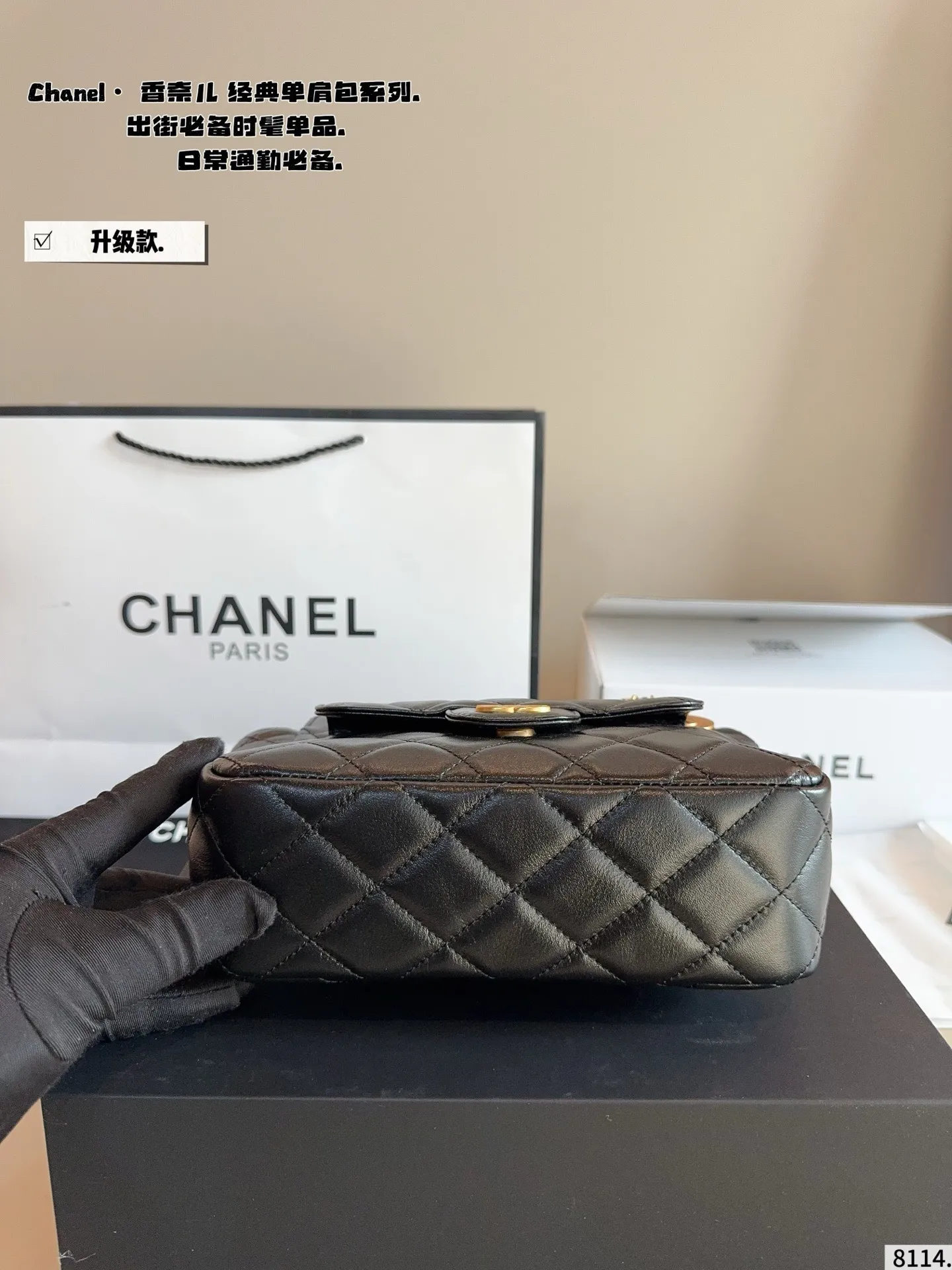 p240配礼盒🎁. 香奈儿CHANEL 精灵单肩背 真的很高级 日常通勤简直绝配 可盐可甜 极致美感 绝美女孩就是你尺寸:22*7*16cm