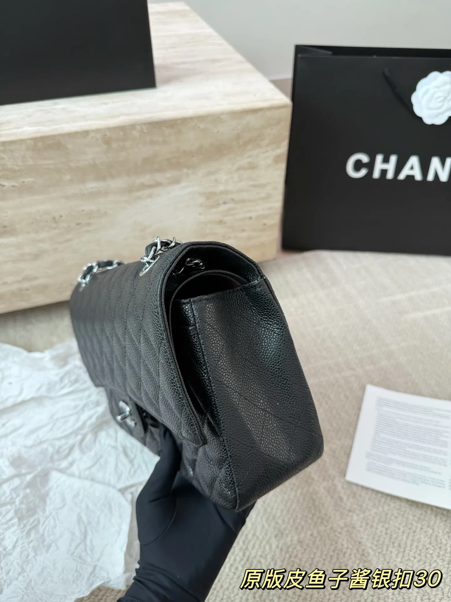 头层皮P250 Chanel香奈儿大号CF鱼子酱 Chanel 双盖双链 最近各大品牌都在炸大包!太酷啦! 百搭容量大 真的很香 ! 尺寸 30 17cm