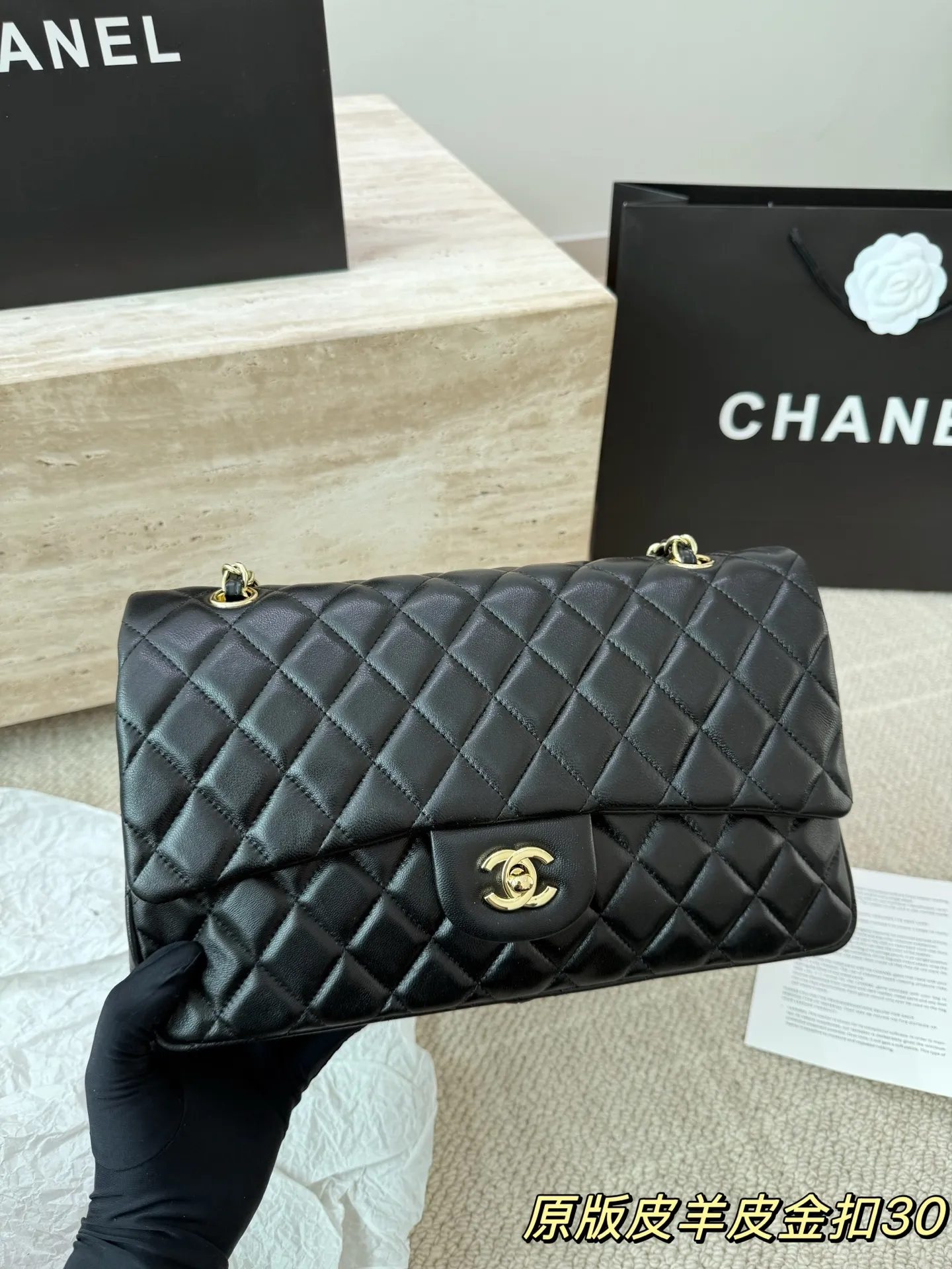 头层皮P250 Chanel香奈儿大号CF羊皮 Chanel 双盖双链 最近各大品牌都在炸大包!太酷啦! 百搭容量大 真的很香 ! 尺寸 30 17cm