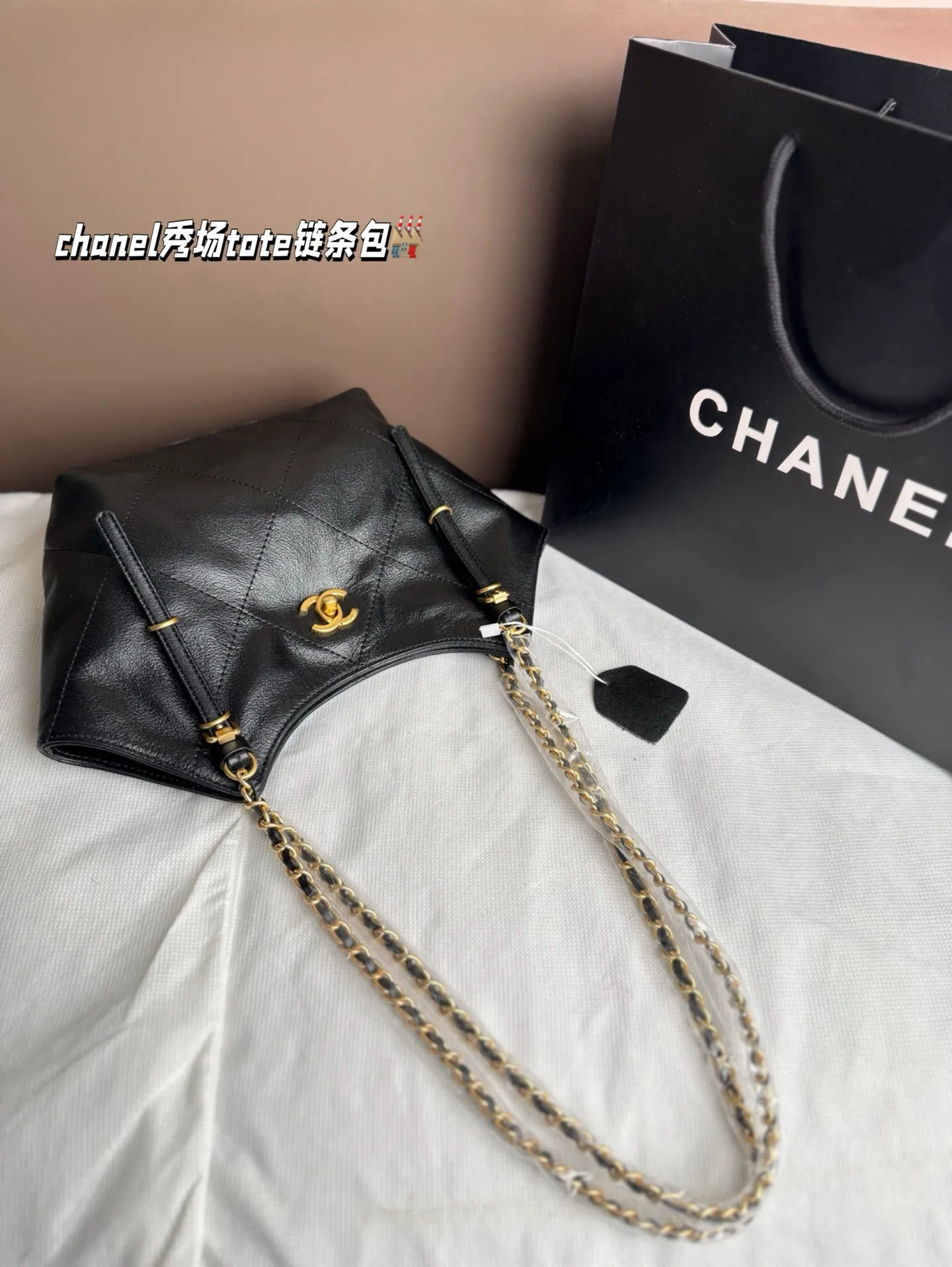 P215 香奈儿 chanel秀场tote新款🔥 秋冬tote包一如既往的备受瞩目👀 可以装下全世界的巨大容量 休闲软塌 背出随性风格 简约大菱格衬托整个包的大气凌然 出街最佳搭档 尺寸 18*18