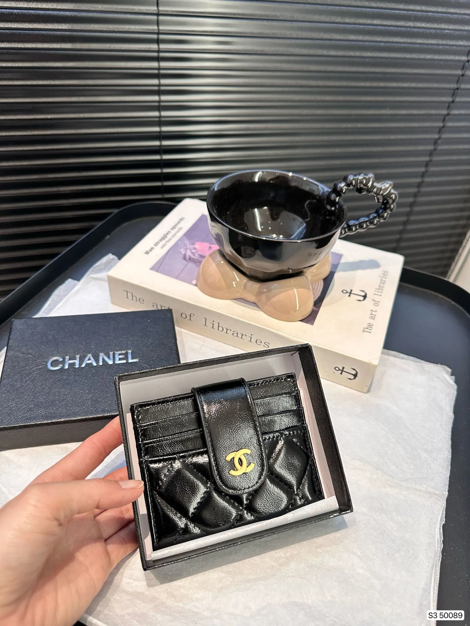 P65 配盒 香奈儿卡包 做工精致,媲美专柜 多功能小钱包卡包 超多卡位时尚美美必备,超级实用!尺寸:10.5 8.5 货号50089