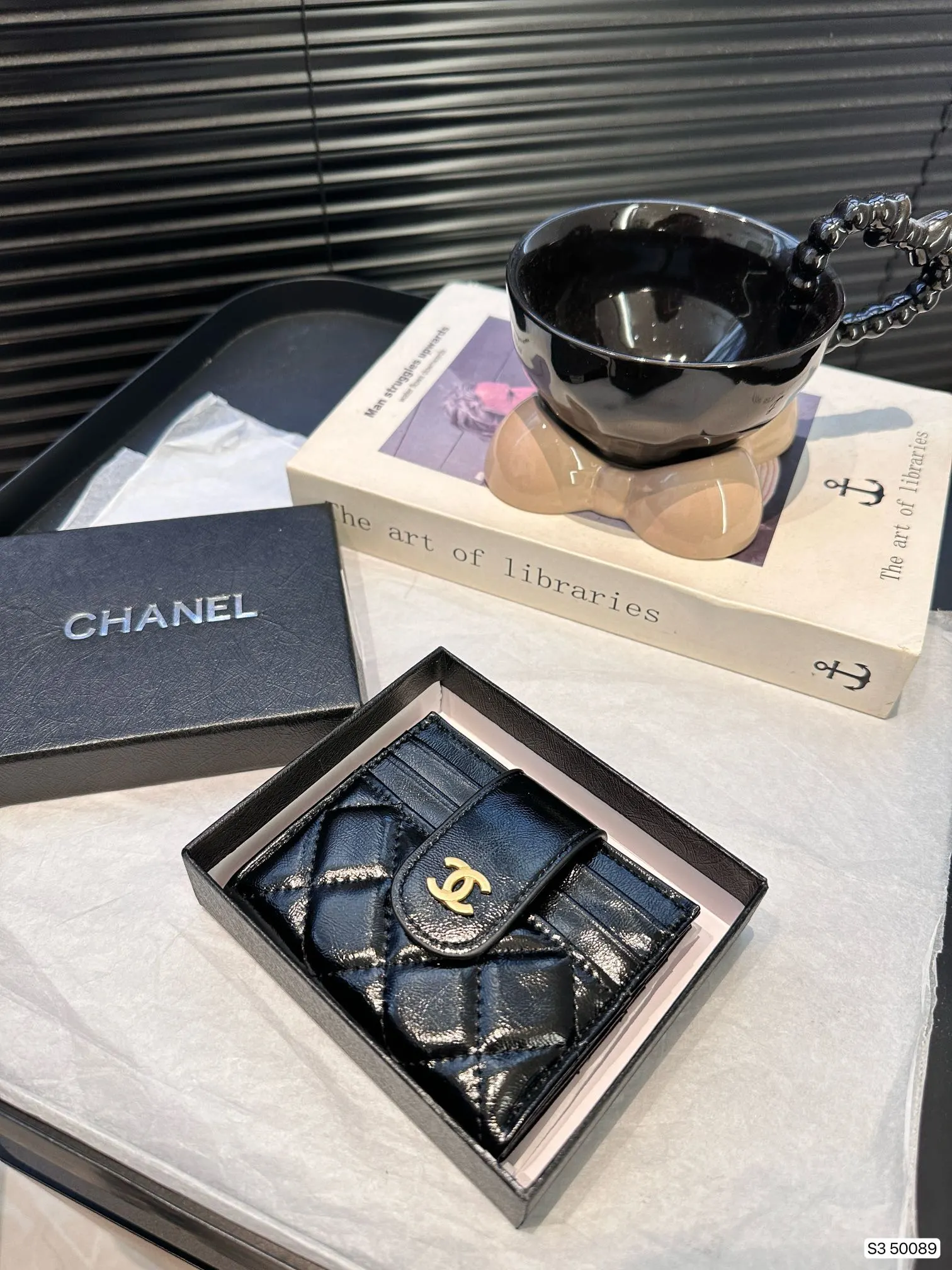 P65 配盒 香奈儿卡包 做工精致，媲美专柜 多功能小钱包卡包 超多卡位时尚美美必备，超级实用！尺寸：10.5 8.5 货号50089