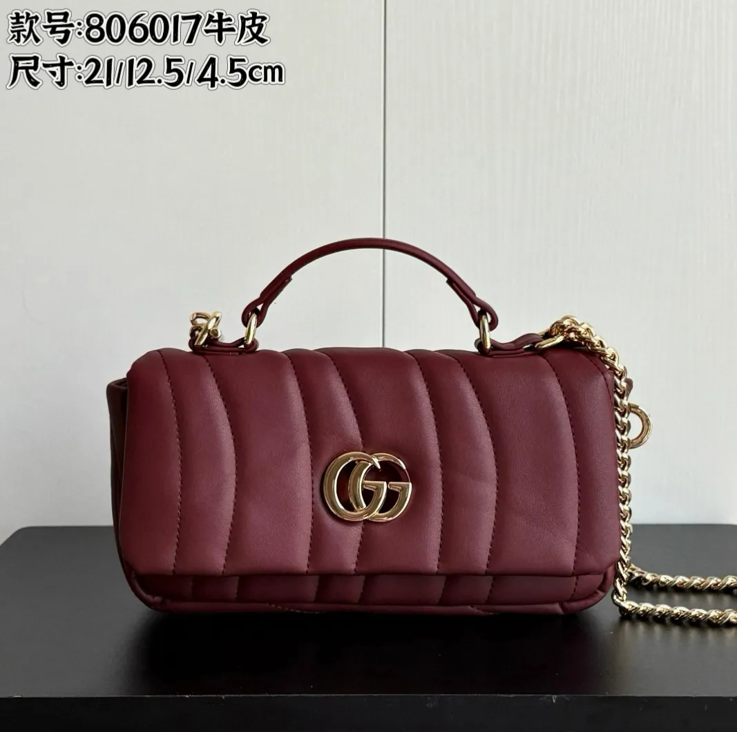 实拍#💰220 款号：806017全牛皮 尺寸：21X高12.5X侧宽4.5 升级原版质量 原版重磅五金！