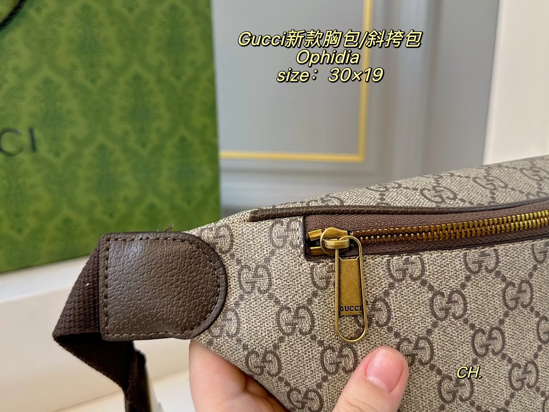 P120(配盒) size:30×19 Gucci 古驰新款Ophidia 胸包/斜挎包💕 腰包设计不仅实用, 还增强了整体设计感! 日常搭配不同衣着都可以, 男女通用,上身造型感很赞!