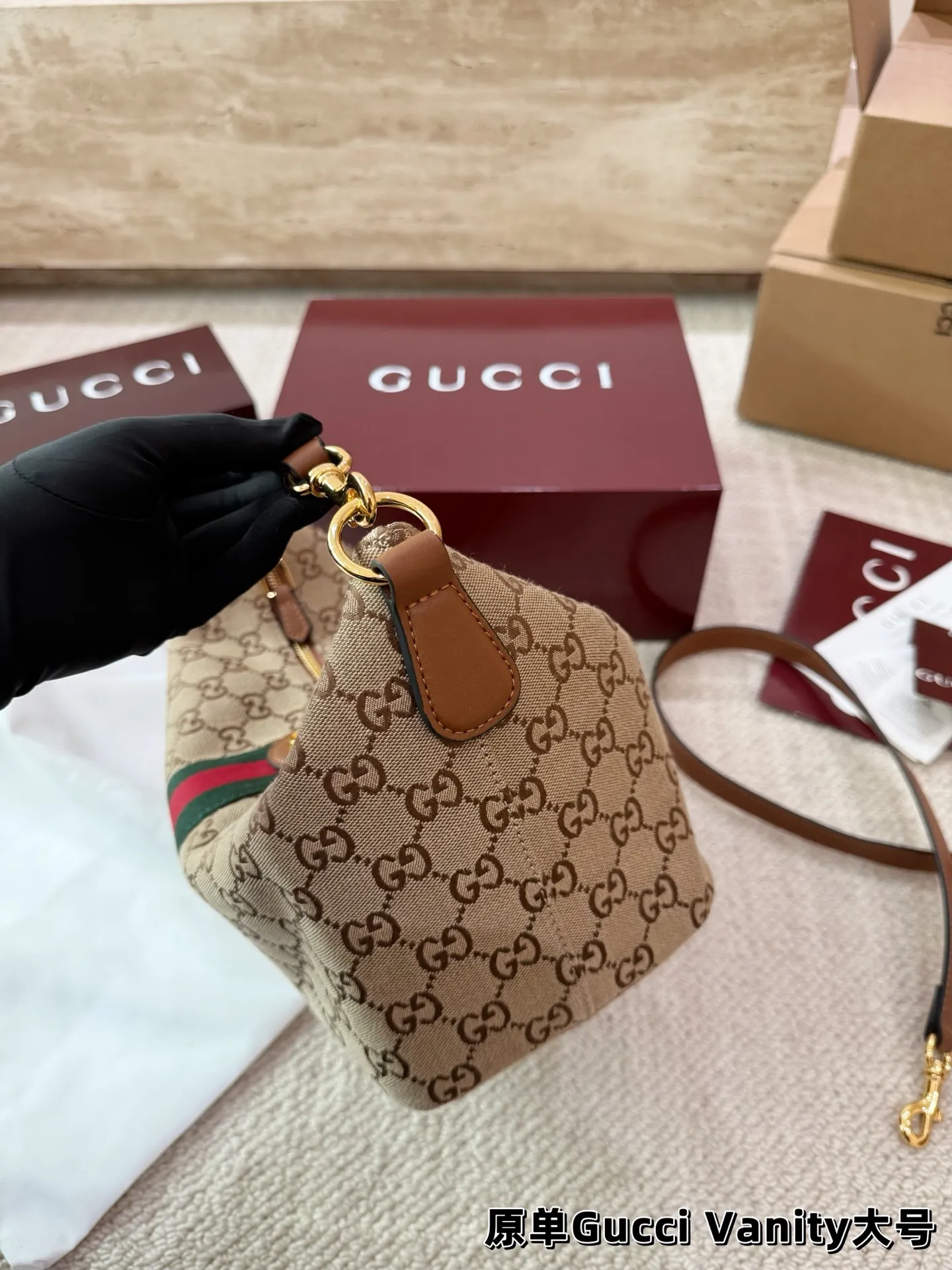 P185 P175 Gucci Vanity新品2026款 饭盒包 搭配延长袋 太实用啦 无论手提还是斜挎都太🉑啦 配礼盒尺寸大号27.19 小号19.13