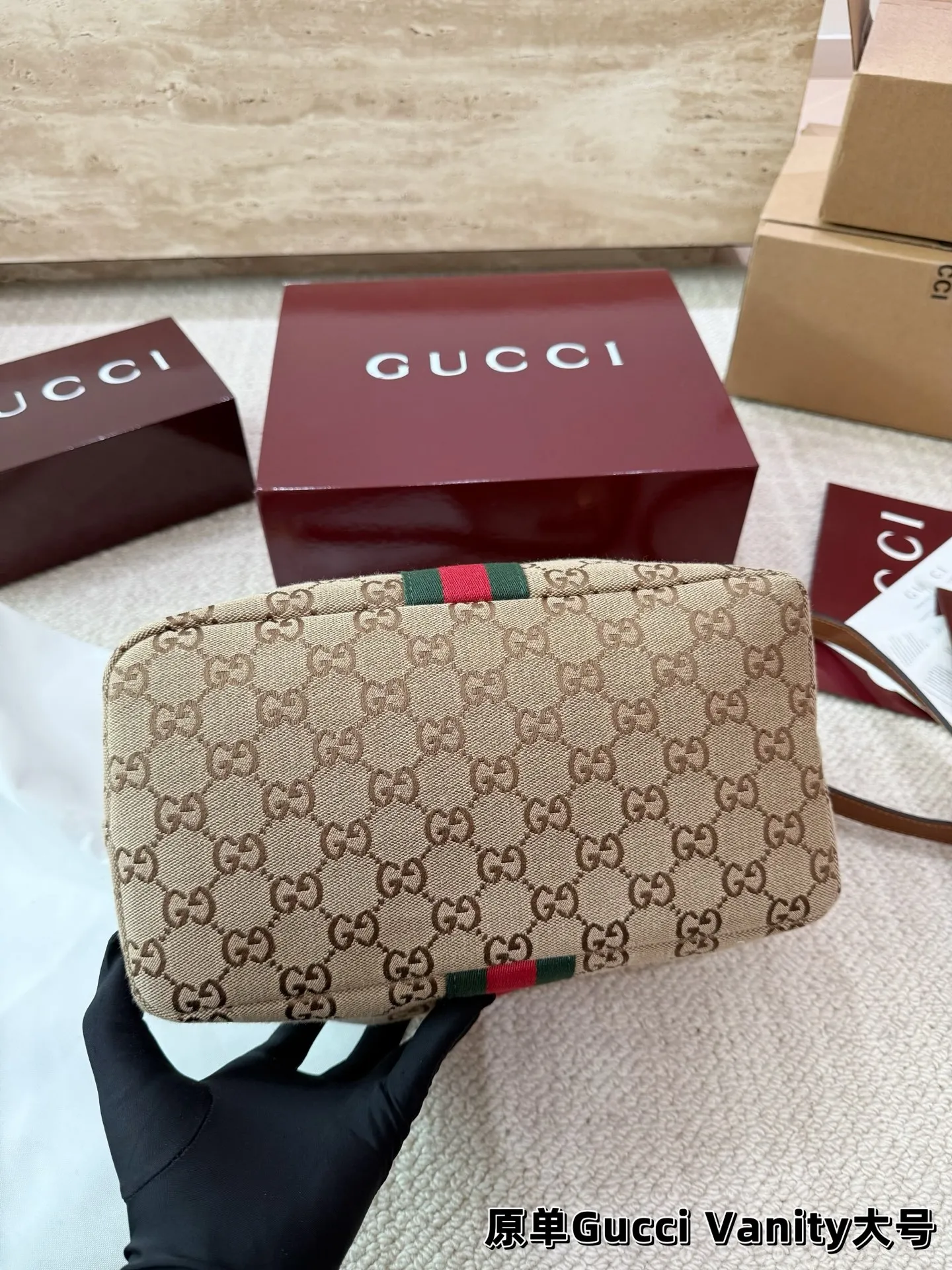 P185 P175 Gucci Vanity新品2026款 饭盒包 搭配延长袋 太实用啦 无论手提还是斜挎都太🉑啦 配礼盒尺寸大号27.19 小号19.13