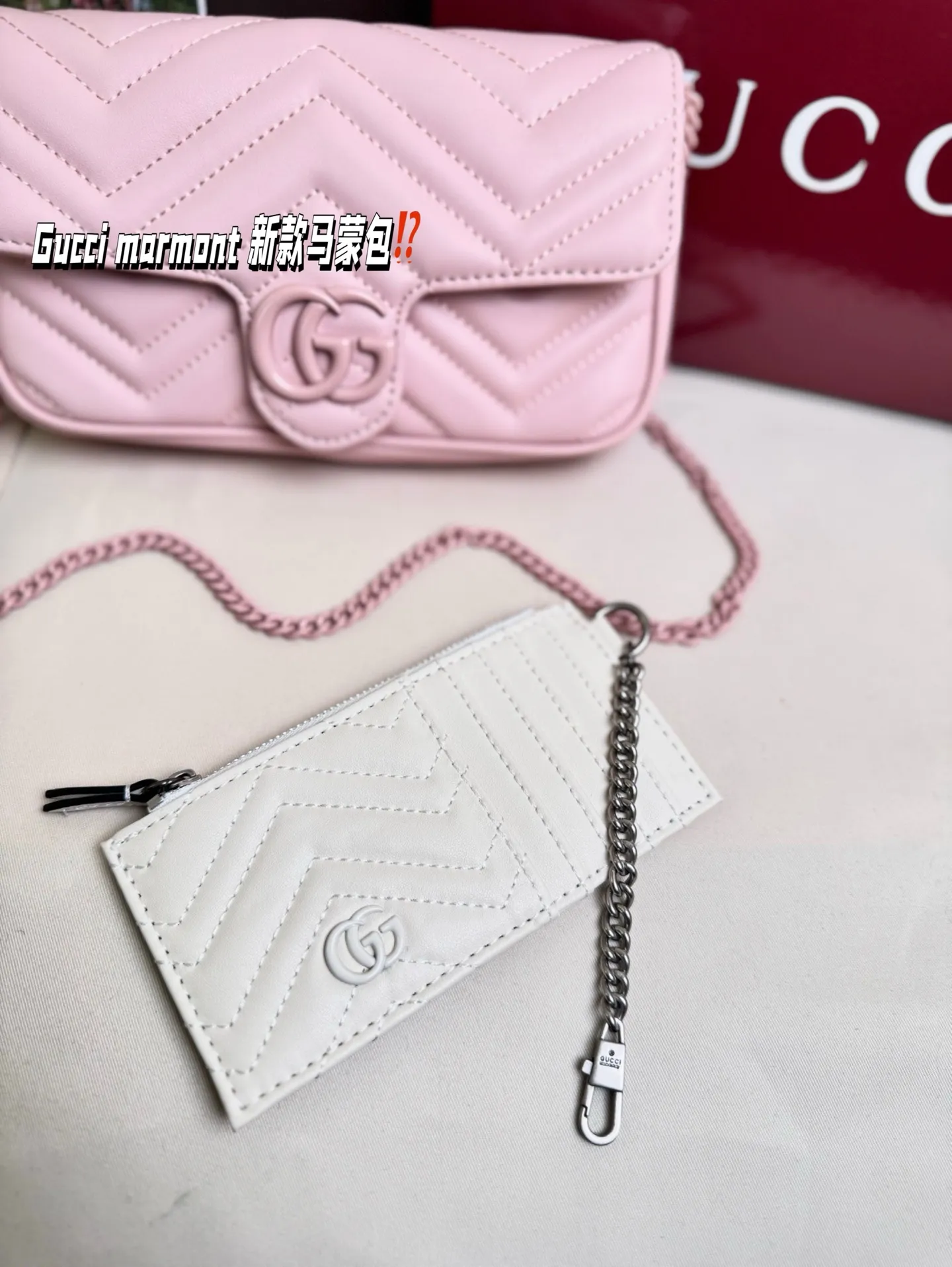 P185 size:22*13cm Gucci marmont 新款 一定要入手的小马蒙包 marmont最最经典的双G 升级版牛皮 皮质!五金!对纹!完美!