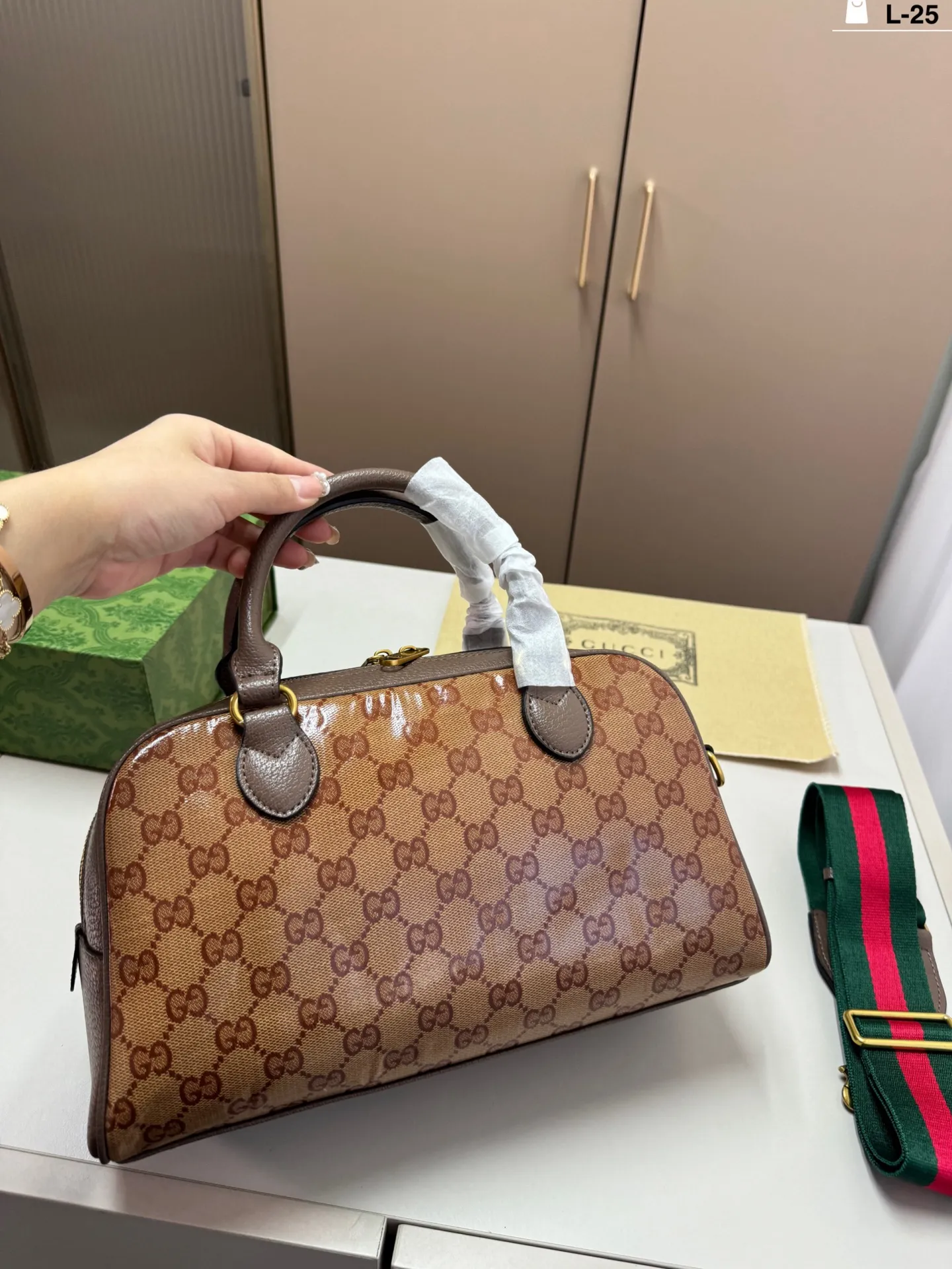 💰p145 L-25尺寸31×18折叠盒 Gucci酷奇/adidas x 阿迪达斯联名 迷你旅行包 手提单肩斜挎包 男女通用 经典百搭 实物拍摄