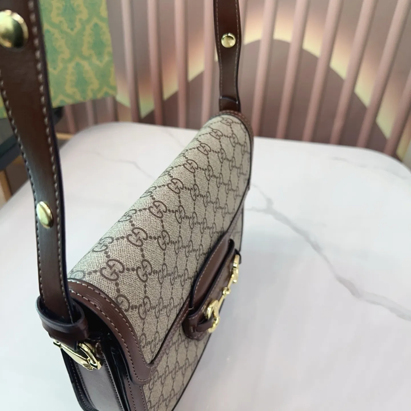 p135 配折叠盒 尺寸25.18cm 酷奇𝙂𝙪𝙘𝙘i 𝘿𝙞𝙤𝙣𝙮𝙨𝙪𝙨丹宁牛仔1955马鞍包 神秘又不失格调配色太高级了Q