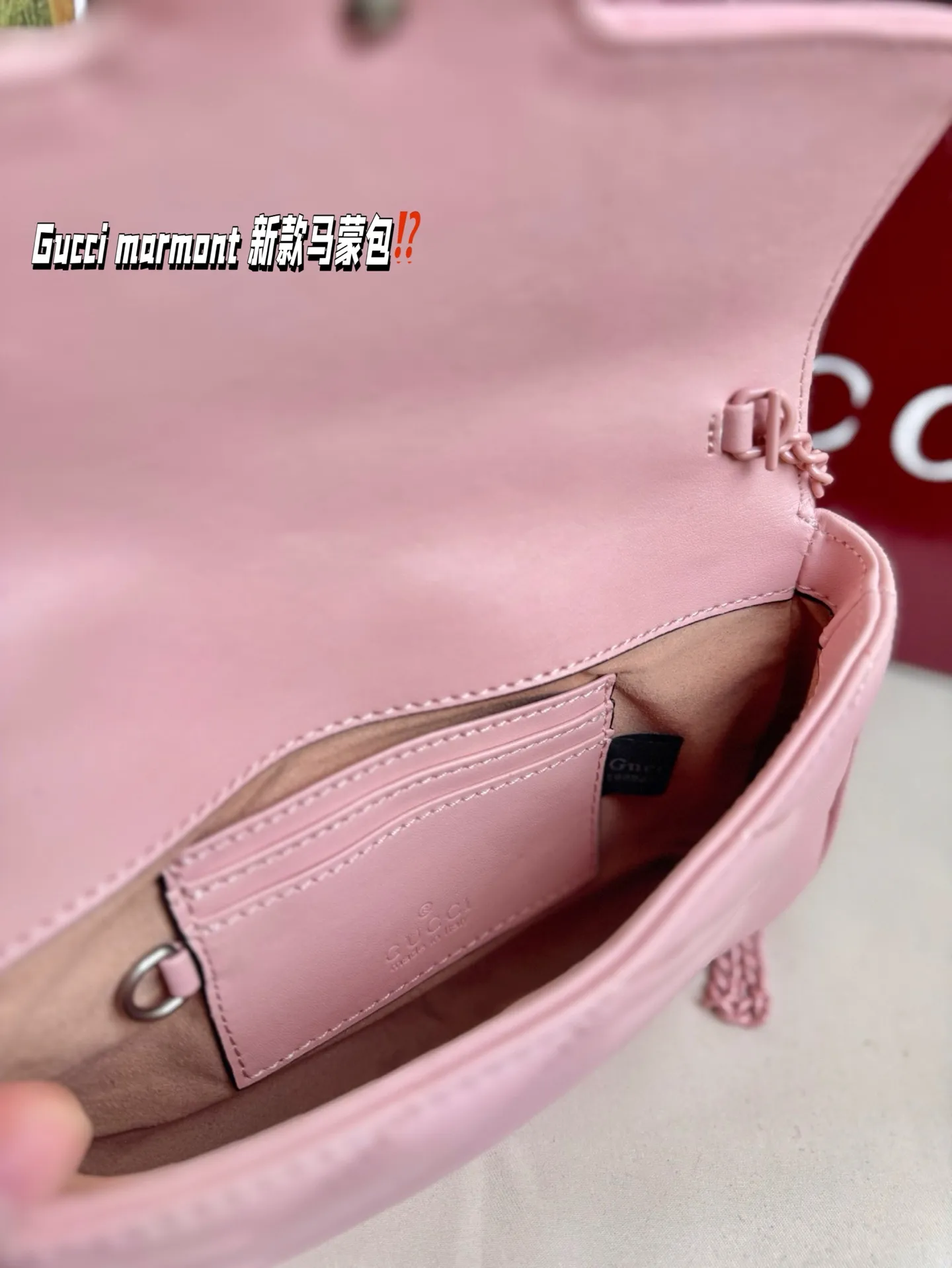 P185 size:22*13cm Gucci marmont 新款 一定要入手的小马蒙包 marmont最最经典的双G 升级版牛皮 皮质!五金!对纹!完美!