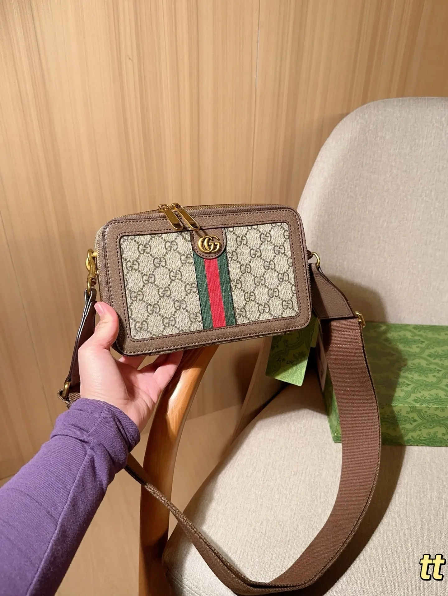 💰140 GUCCI古奇 Ophidia系列GG相机包 尺寸23&times;15&times;6 礼盒包装🎁