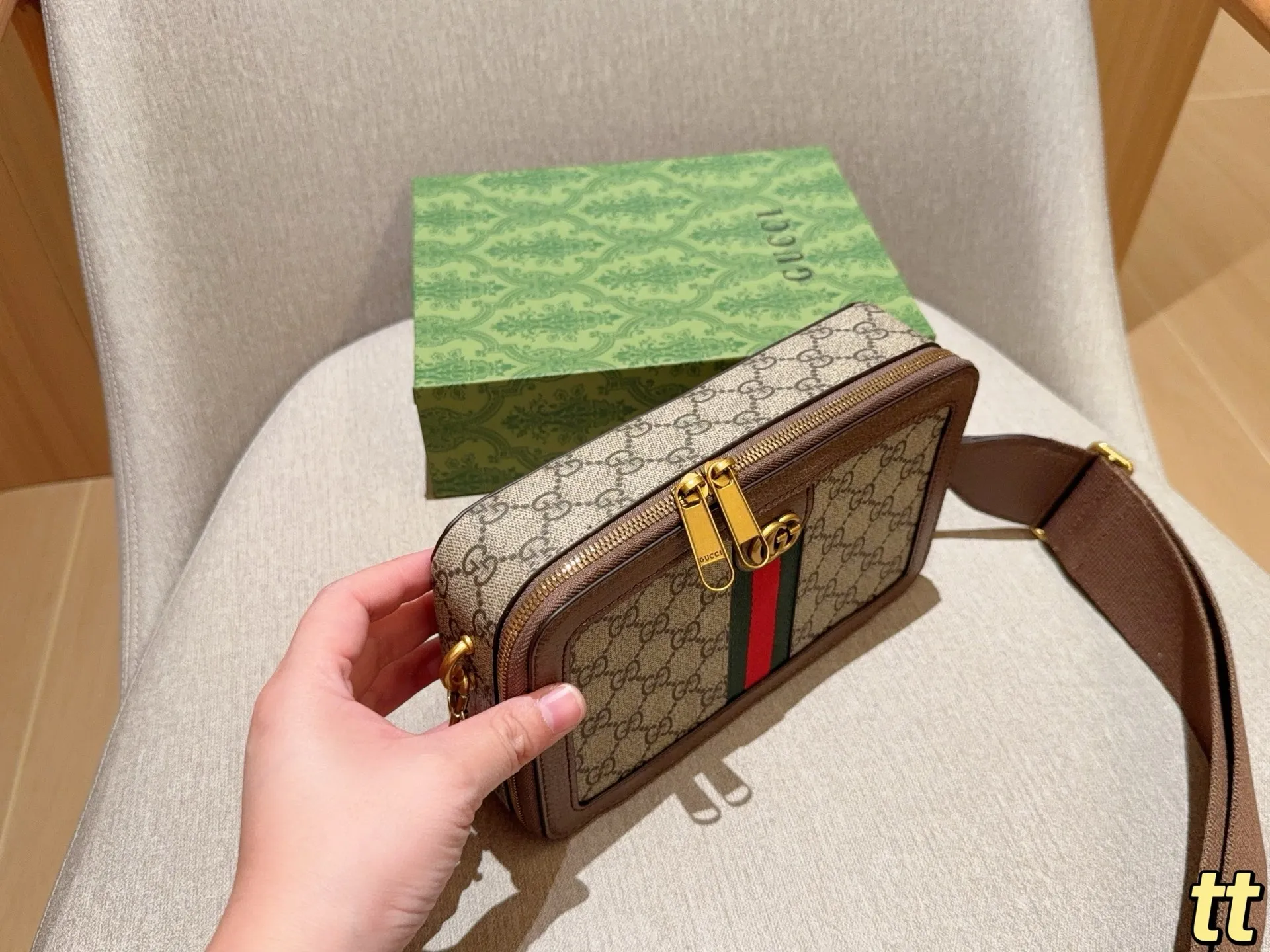 💰140 GUCCI古奇 Ophidia系列GG相机包 尺寸23&times;15&times;6 礼盒包装🎁