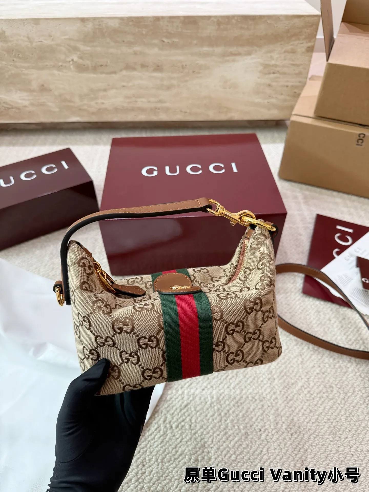 P185 P175 Gucci Vanity新品2026款 饭盒包 搭配延长袋 太实用啦 无论手提还是斜挎都太🉑啦 配礼盒尺寸大号27.19 小号19.13