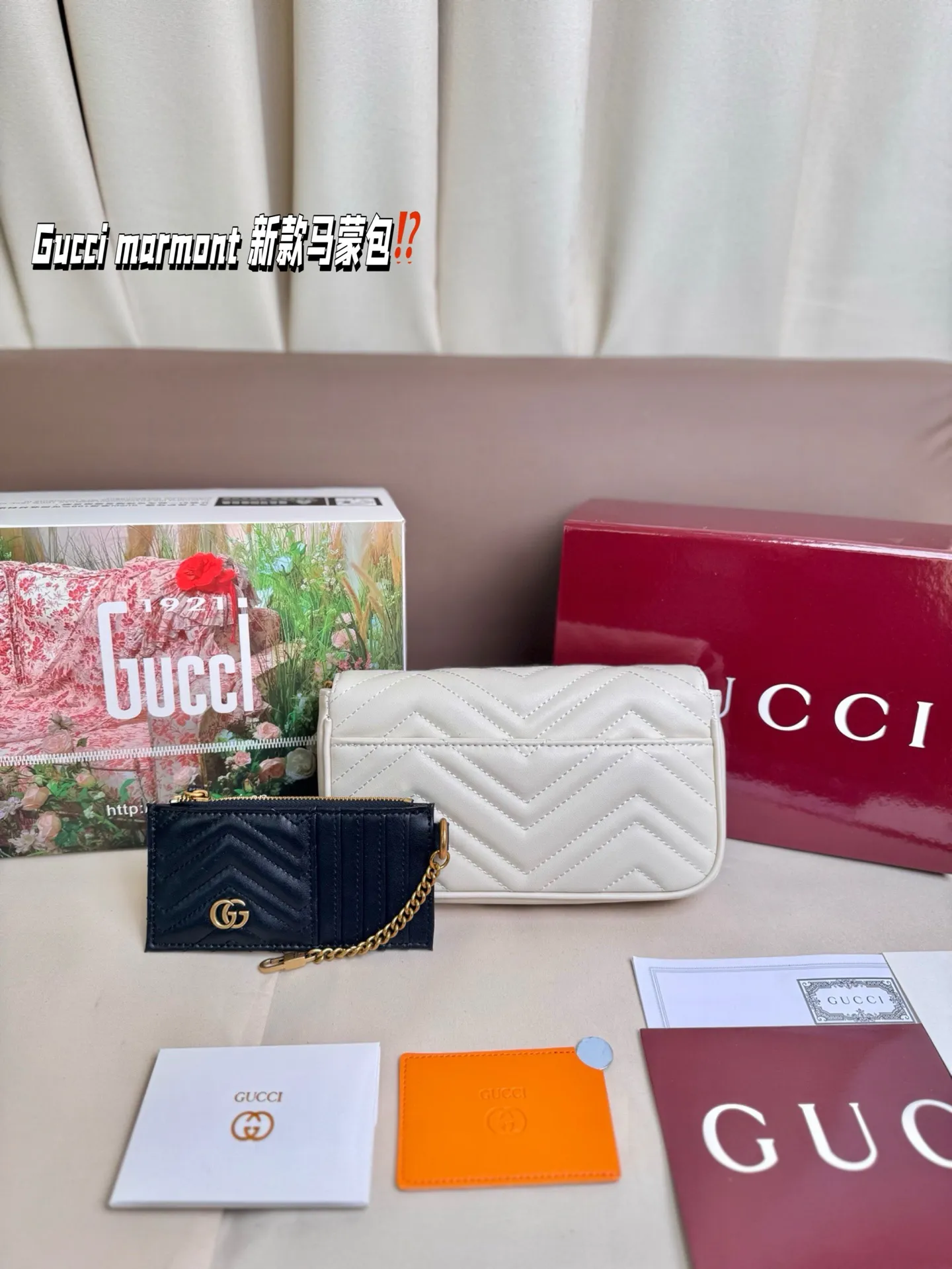 P170 size:22*13cm Gucci marmont 新款 一定要入手的小马蒙包 marmont最最经典的双G 升级版牛皮 皮质!五金!对纹!完美!