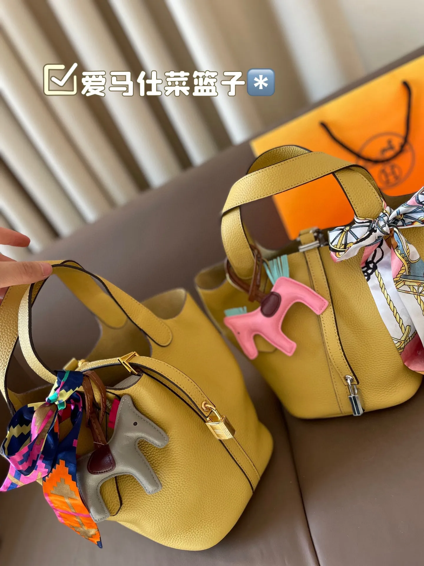 P185 折叠盒 牛皮~ 爱马仕菜篮子‼️‼️奢侈品中的经典之作 爱马仕 如图配置 媲美专柜的版本!配送丝巾 小马 尺寸21*18