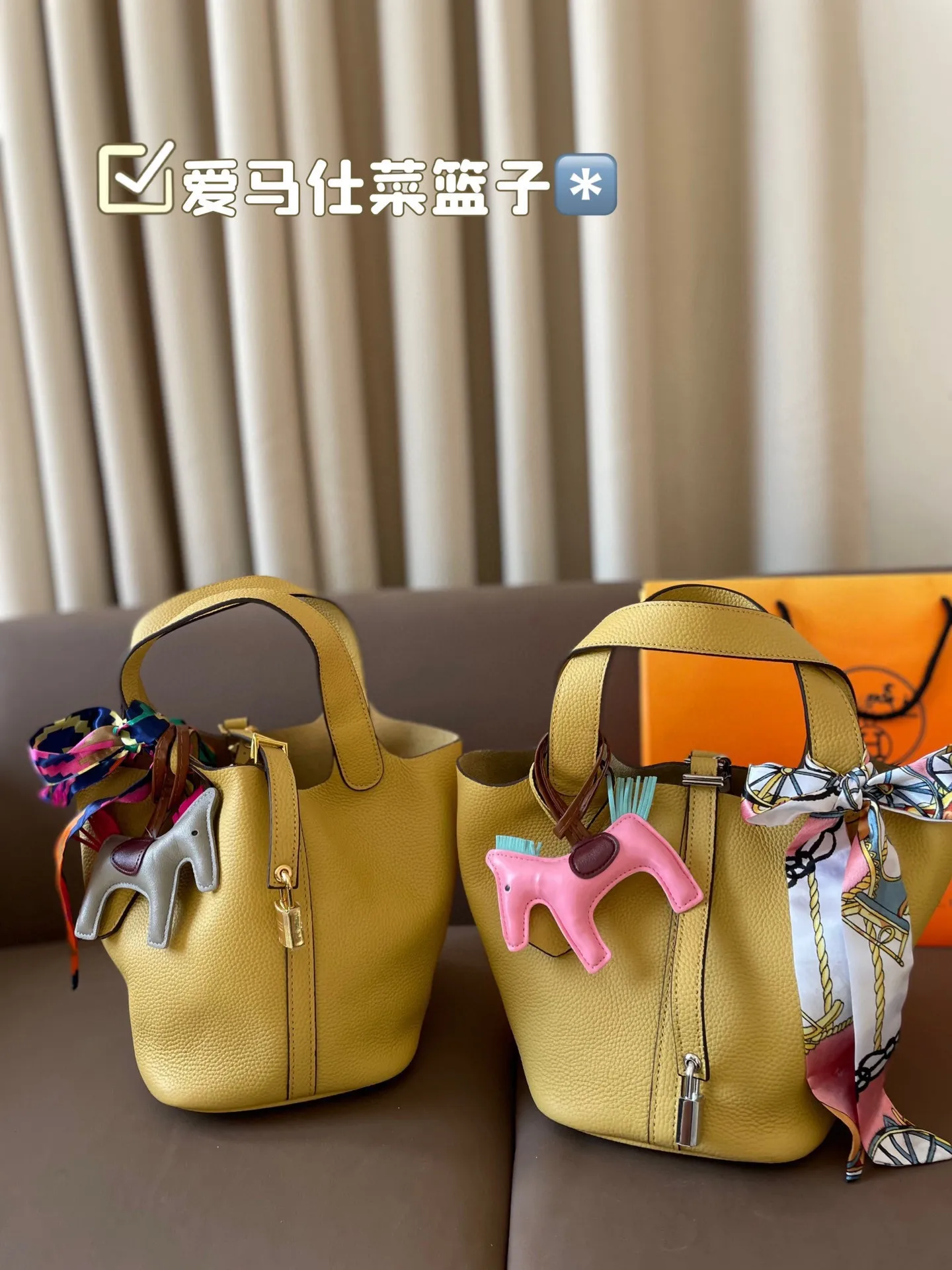 P185 折叠盒 牛皮~ 爱马仕菜篮子‼️‼️奢侈品中的经典之作 爱马仕 如图配置 媲美专柜的版本!配送丝巾 小马 尺寸21*18