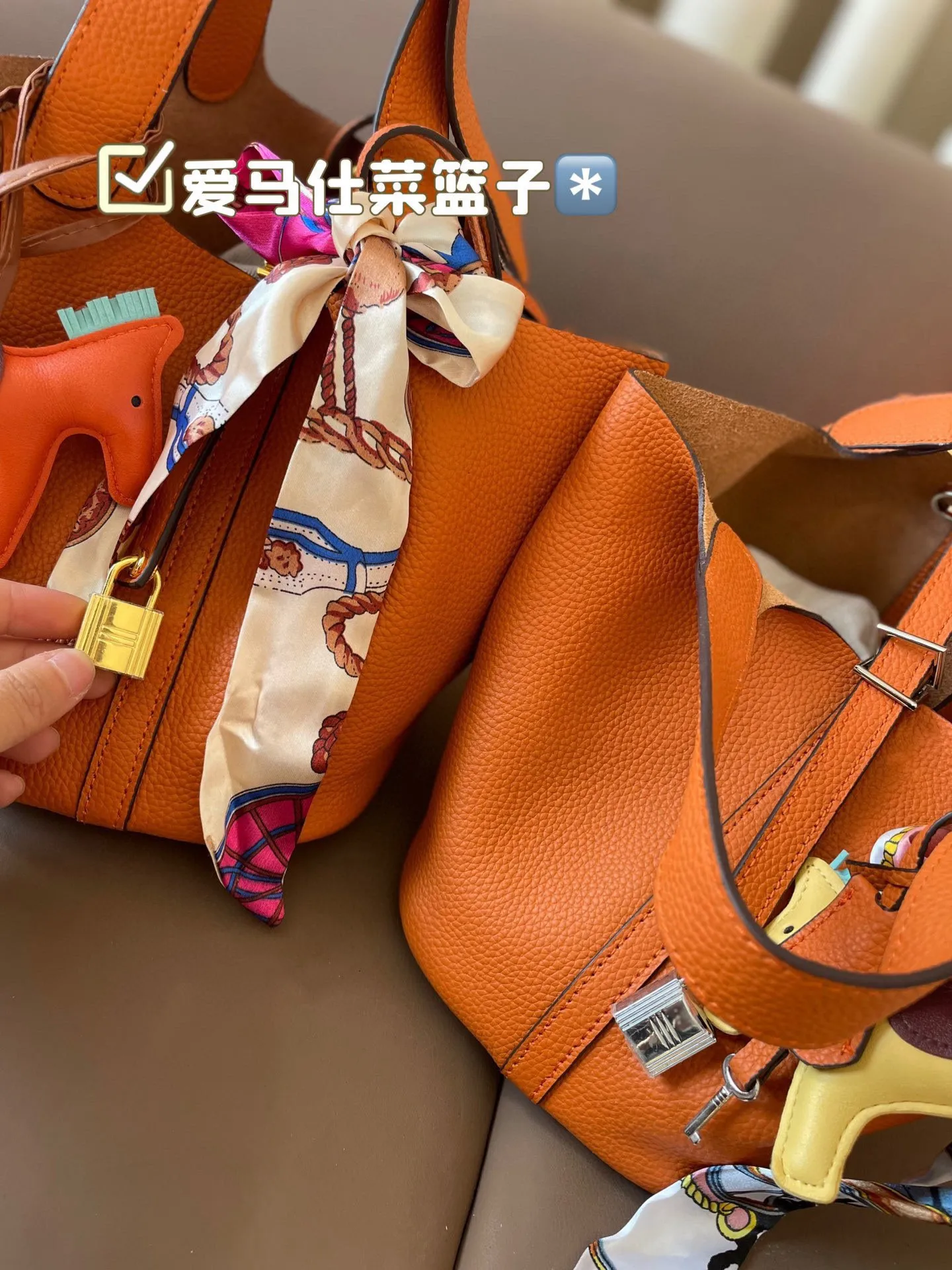 P185 折叠盒 牛皮~ 爱马仕菜篮子‼️‼️奢侈品中的经典之作 爱马仕 如图配置 媲美专柜的版本!配送丝巾 小马 尺寸21*18