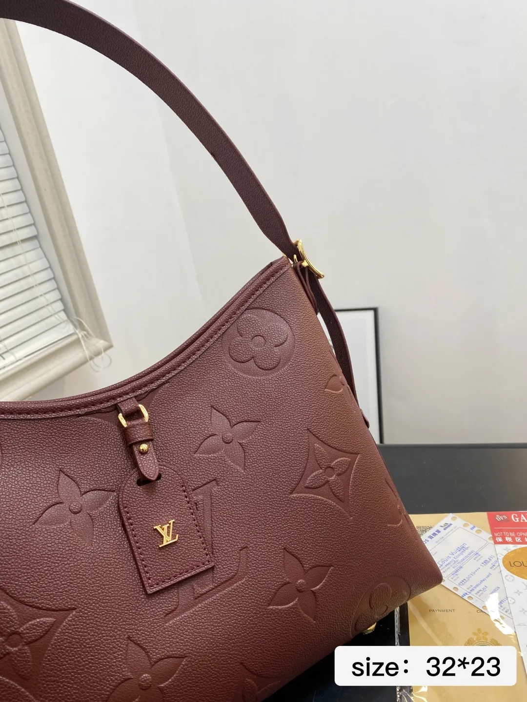 🅿️💰185 配折叠盒 尺寸32*23 LV购物袋 酒红系列购物袋 Lv Neverfull 经典入门款购物袋 骨灰级产物!经典到无可复制! 2200