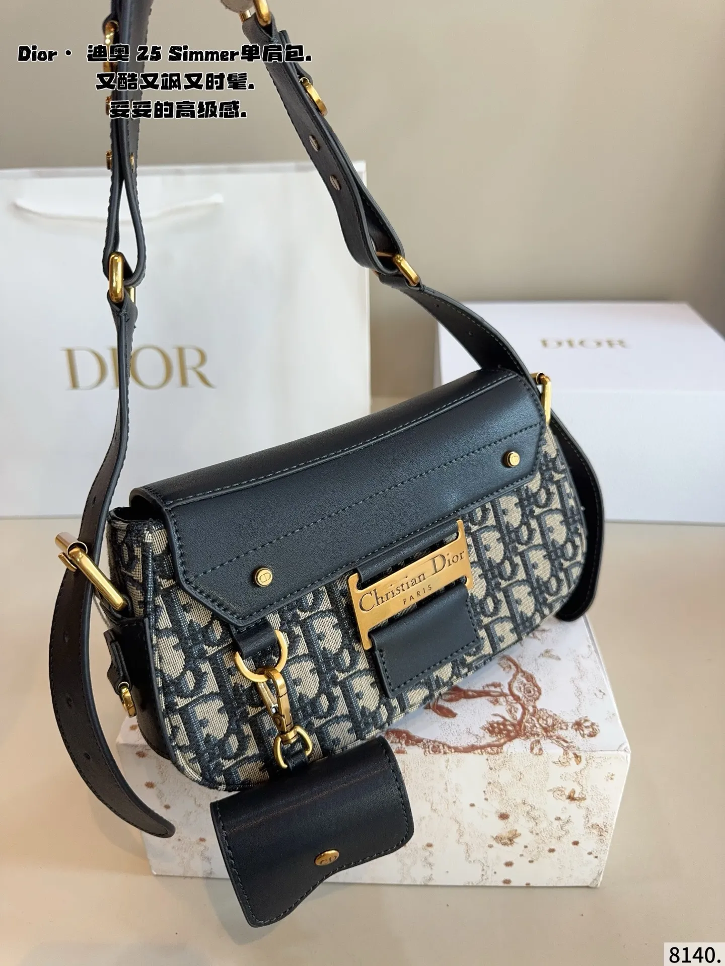 p240.配礼盒🎁. 迪奥DIOR streetchie 单肩包. 小小的盒子包配一条酷酷的宽肩带 凹照型必备 超吸睛 精致的一只 无敌巨可爱 集美们 冲它尺寸:24*5*13cm