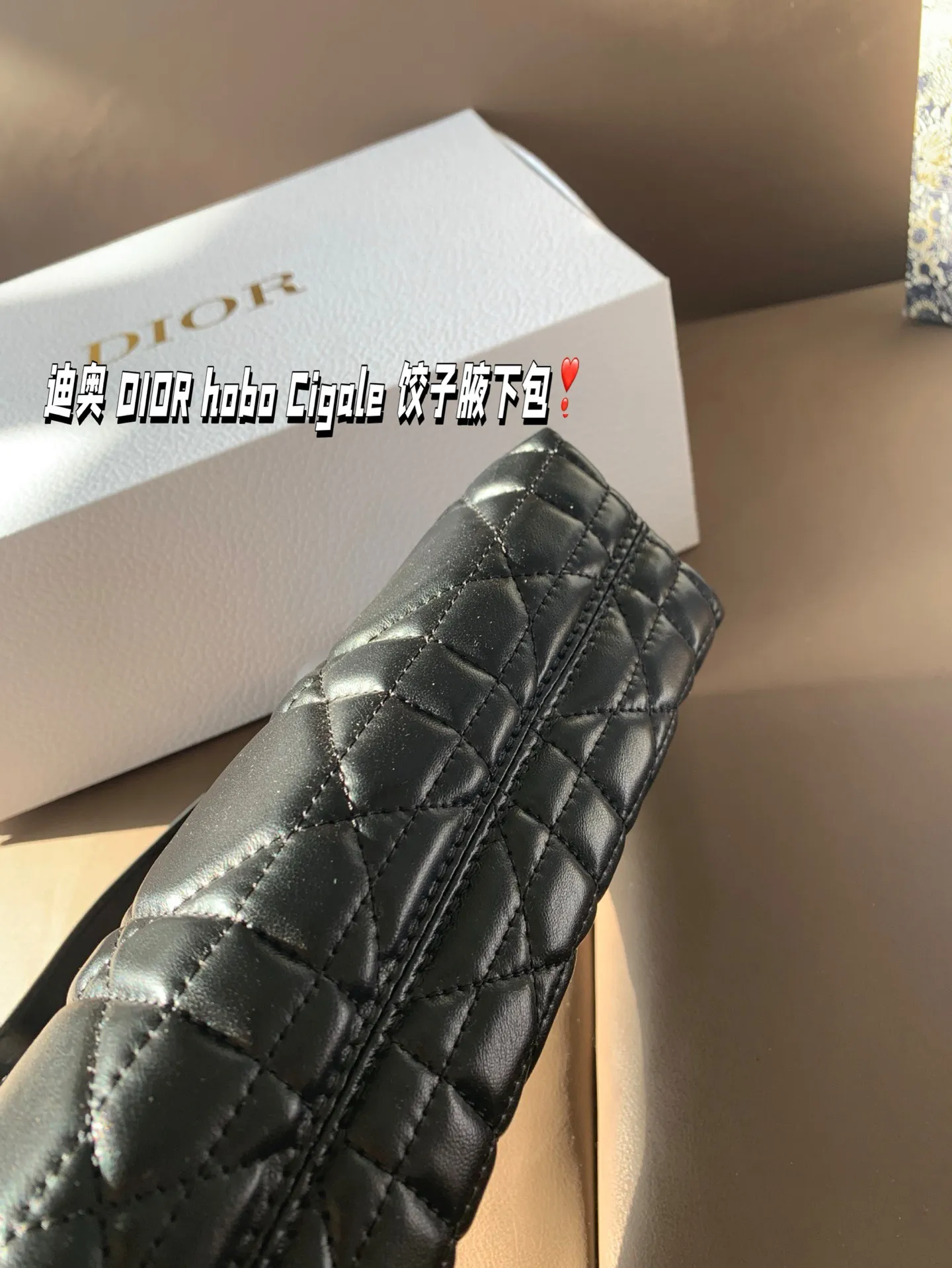 P155 折叠盒 迪奥 DIOR hobo Cigale 饺子腋下包 喜欢腋下包的有福啦 DIOR新出的这款迷你单肩水饺包 尺寸23*11