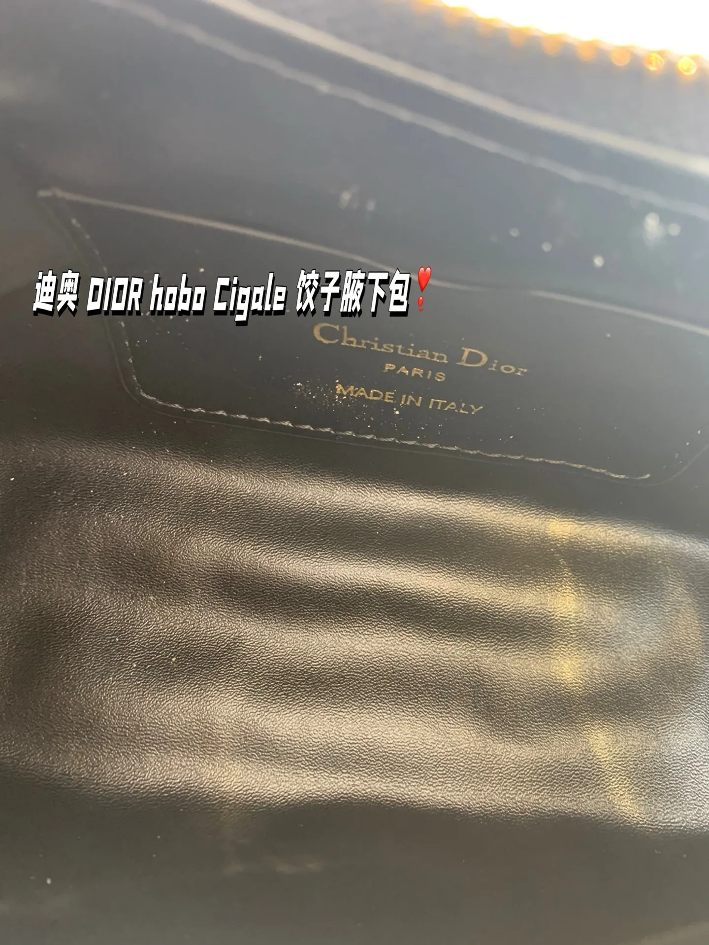 P155 折叠盒 迪奥 DIOR hobo Cigale 饺子腋下包 喜欢腋下包的有福啦 DIOR新出的这款迷你单肩水饺包 尺寸23*11