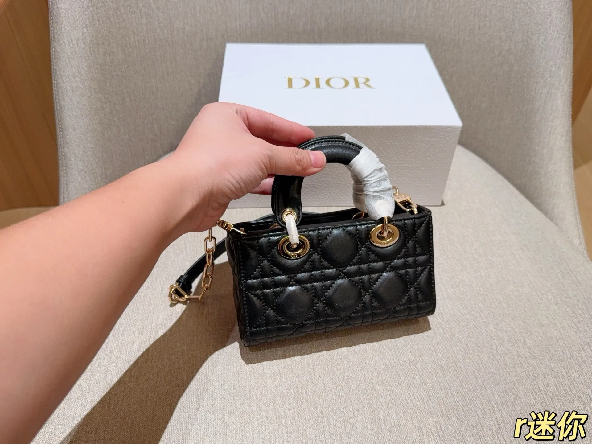 💰160 Dior 迪奥 Lady D-Joy 戴妃羊皮纹藤格横版 尺寸17cm 礼盒包装🎁