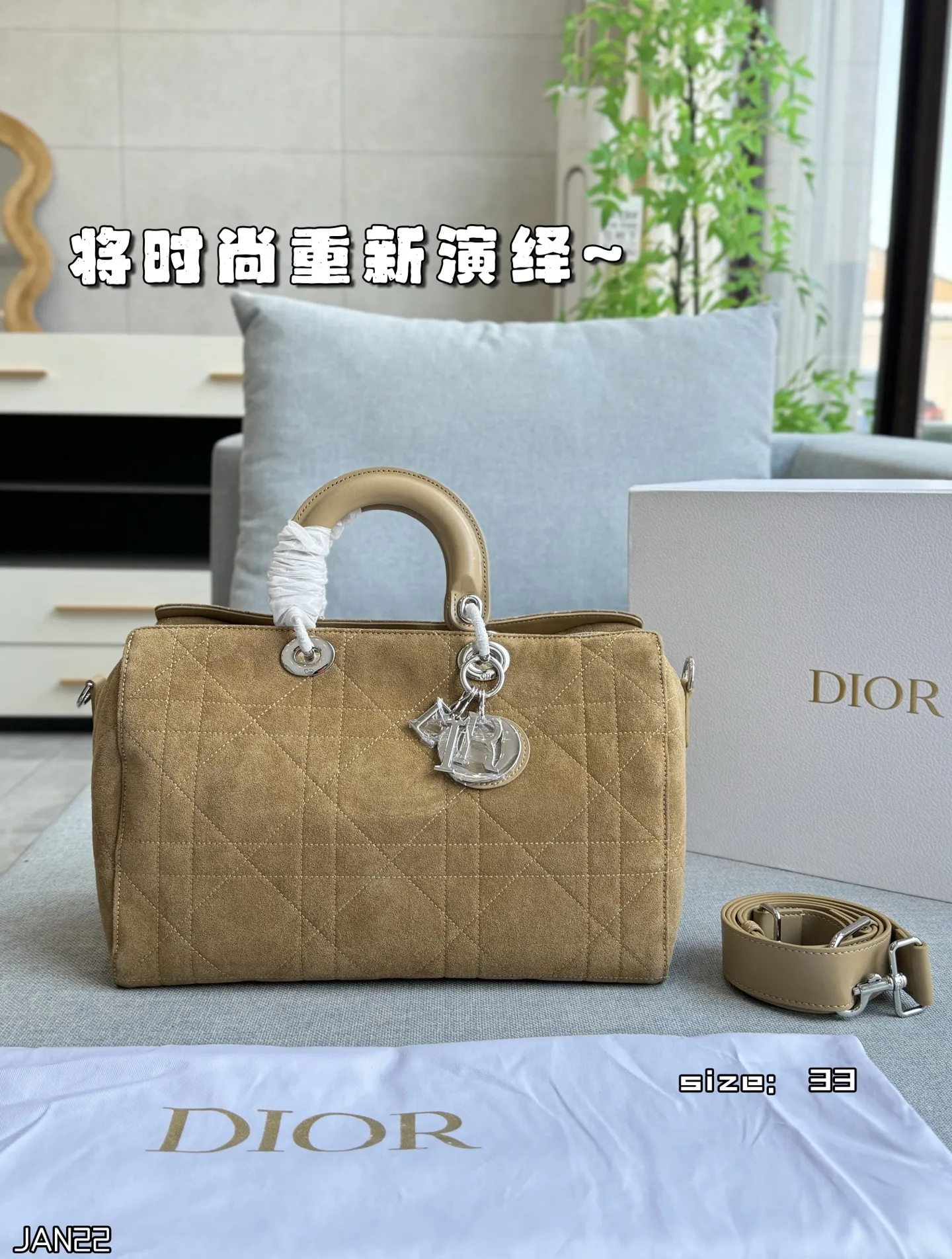 💰315 折叠盒 size：33&times;22 DIOR迪奥 麂皮 藤格纹 枕头包 单肩包 斜挎包 26新款将时尚重新演绎~ 在摩登与复古之间肆意游走~ 麂皮永远是质感的代名词~ 每一处纹理都是天然的艺术！ 层次丰富~起伏的绒面下面，也藏着无数细腻的故事 既优雅又时尚~时尚快人一步