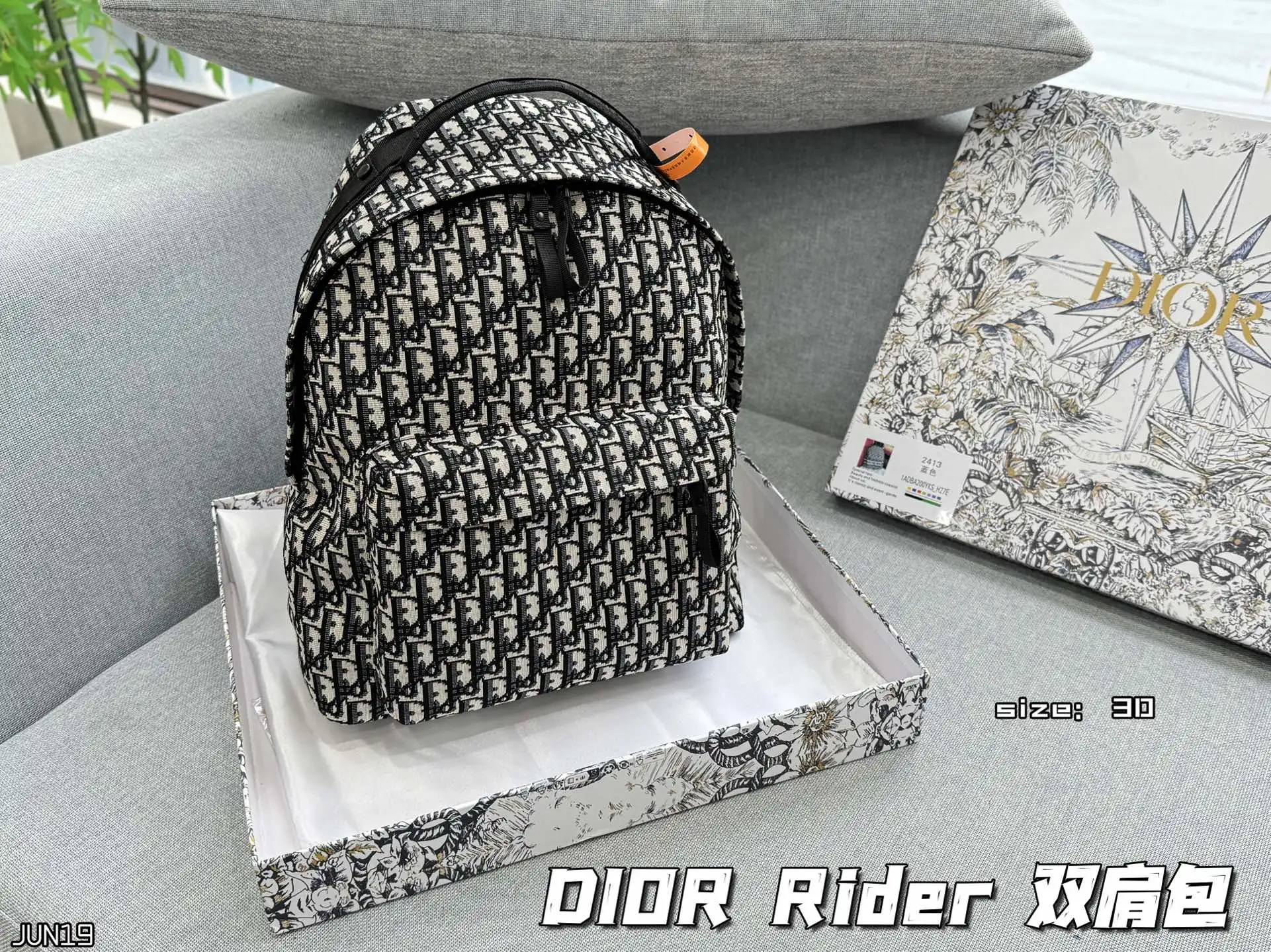💰135 天地盖 size：30&times;40 DIOR迪奥 Rider 书包背包双肩包 经典Oblique提花帆布+皮革饰边，低调奢华超有辨识度! 通勤or短途出行都很OK。 舒适又时髦。 日常使用超省心。时尚与实用兼备，出门必备!