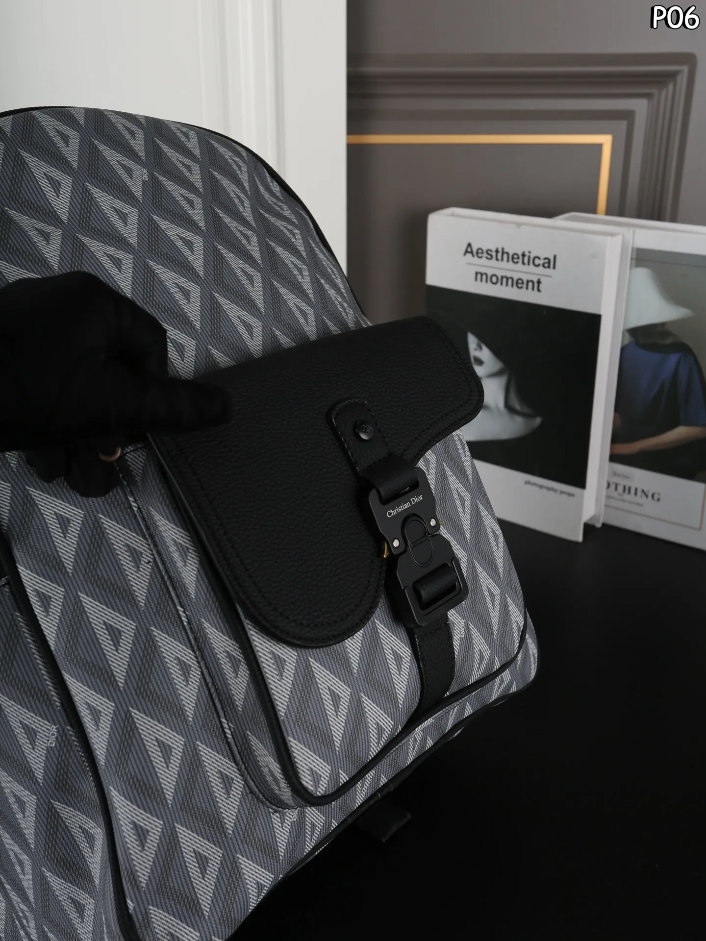 P180 DIOR迪奥 双肩包背包 可调节肩带拉链开合 Oblique 提花帆布拼粒面小牛皮 双肩包 男女通用背包 大容量书包 经典百搭 尺寸：30&times;41