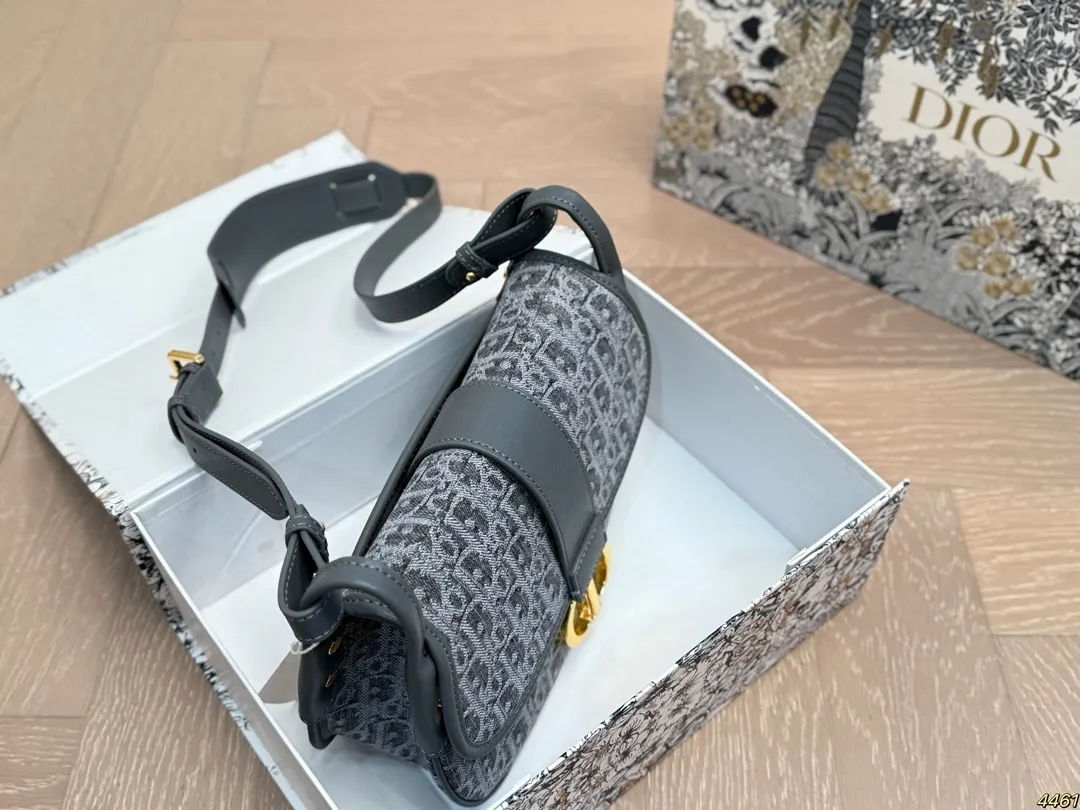 黑色¥190灰色¥195折叠盒 迪奥DIOR马鞍包 包型太可爱了 容量非常可,日常通勤都没问题 可咸可甜 质感满分 工艺非常讲究 细节立体感拉满 尺寸24 16