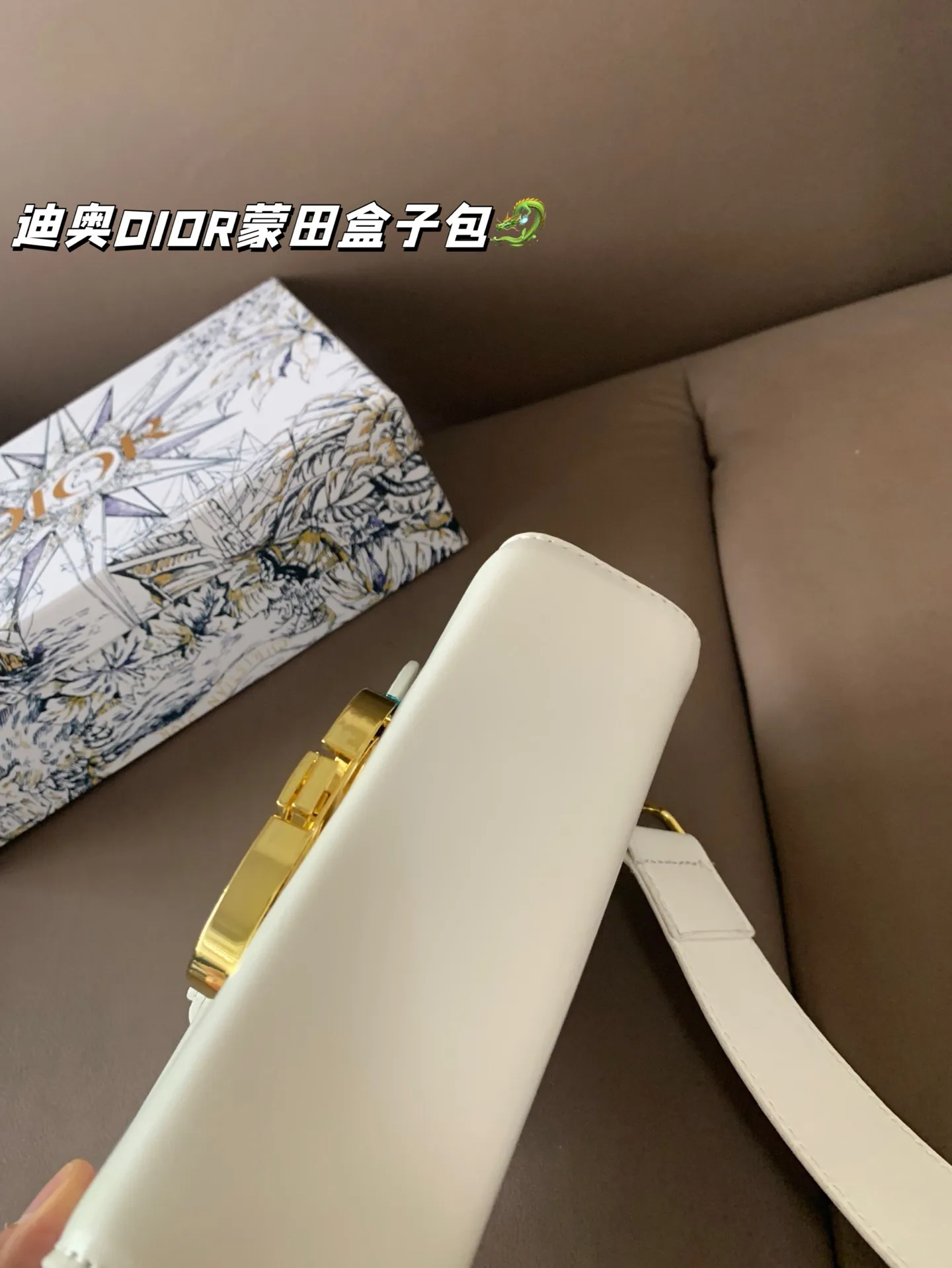 P105 配盒 💕💕迪奥DIOR，蒙田盒子包，翻盖包受年轻人喜爱 明星们也都在追捧✌🏻✌🏻全新版型精致又洋气 做工精致 超级厚实 结实耐用 手拿洋气 斜挎上身也超好看嘞😝 尺寸 18*13