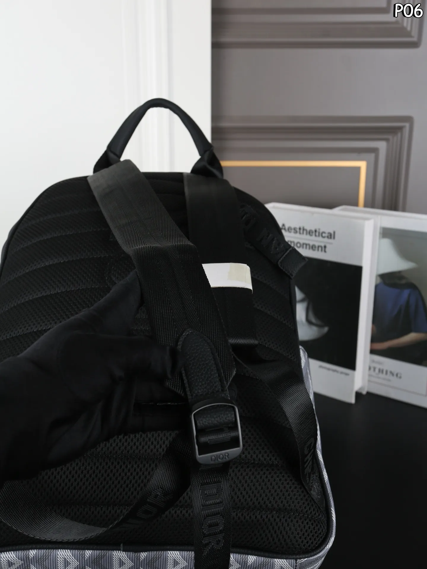 P180 DIOR迪奥 双肩包背包 可调节肩带拉链开合 Oblique 提花帆布拼粒面小牛皮 双肩包 男女通用背包 大容量书包 经典百搭 尺寸：30&times;41