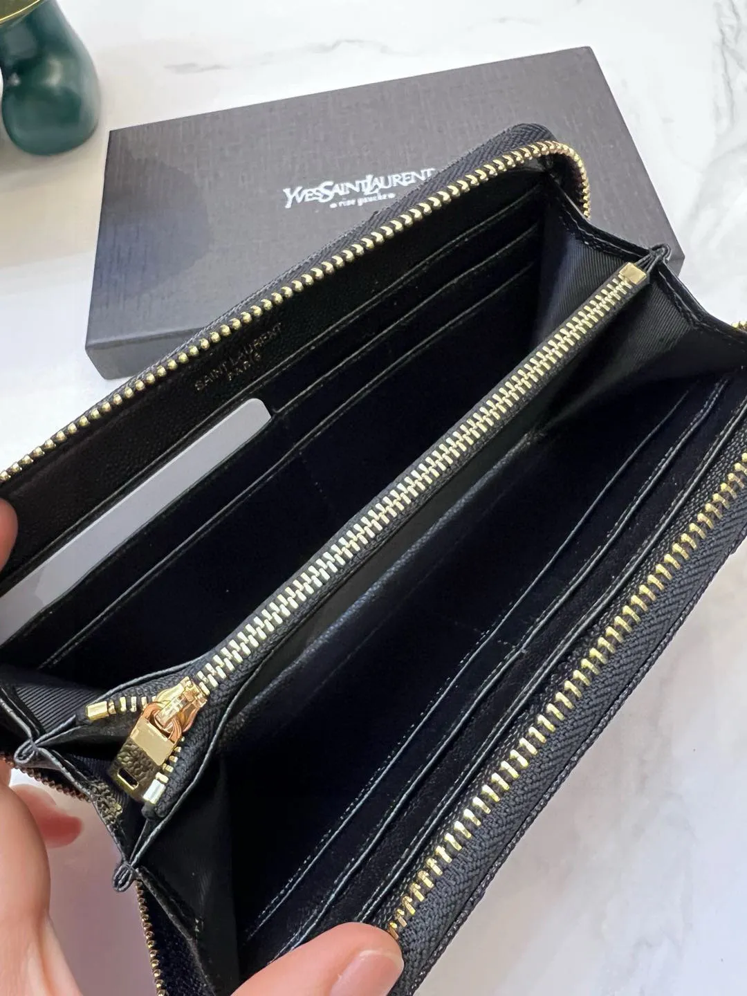 📢📢📢p95 5887 圣罗兰 专柜🔥爆款 女士钱包 两折款 💕里外鱼子酱牛皮 1:1原单品质 简单百搭 大容量 💕超级美哦 💥 19 10